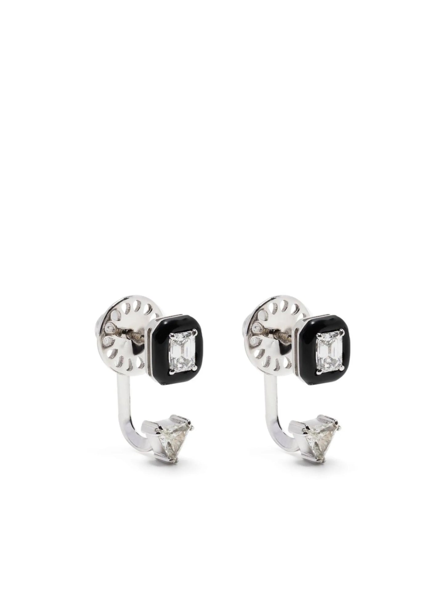 18kt white gold diamond drop earrings