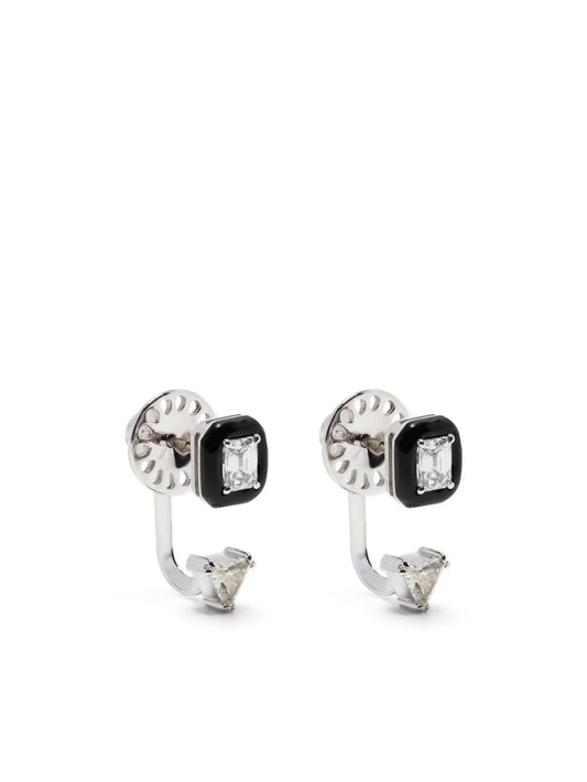 18kt white gold diamond drop earrings