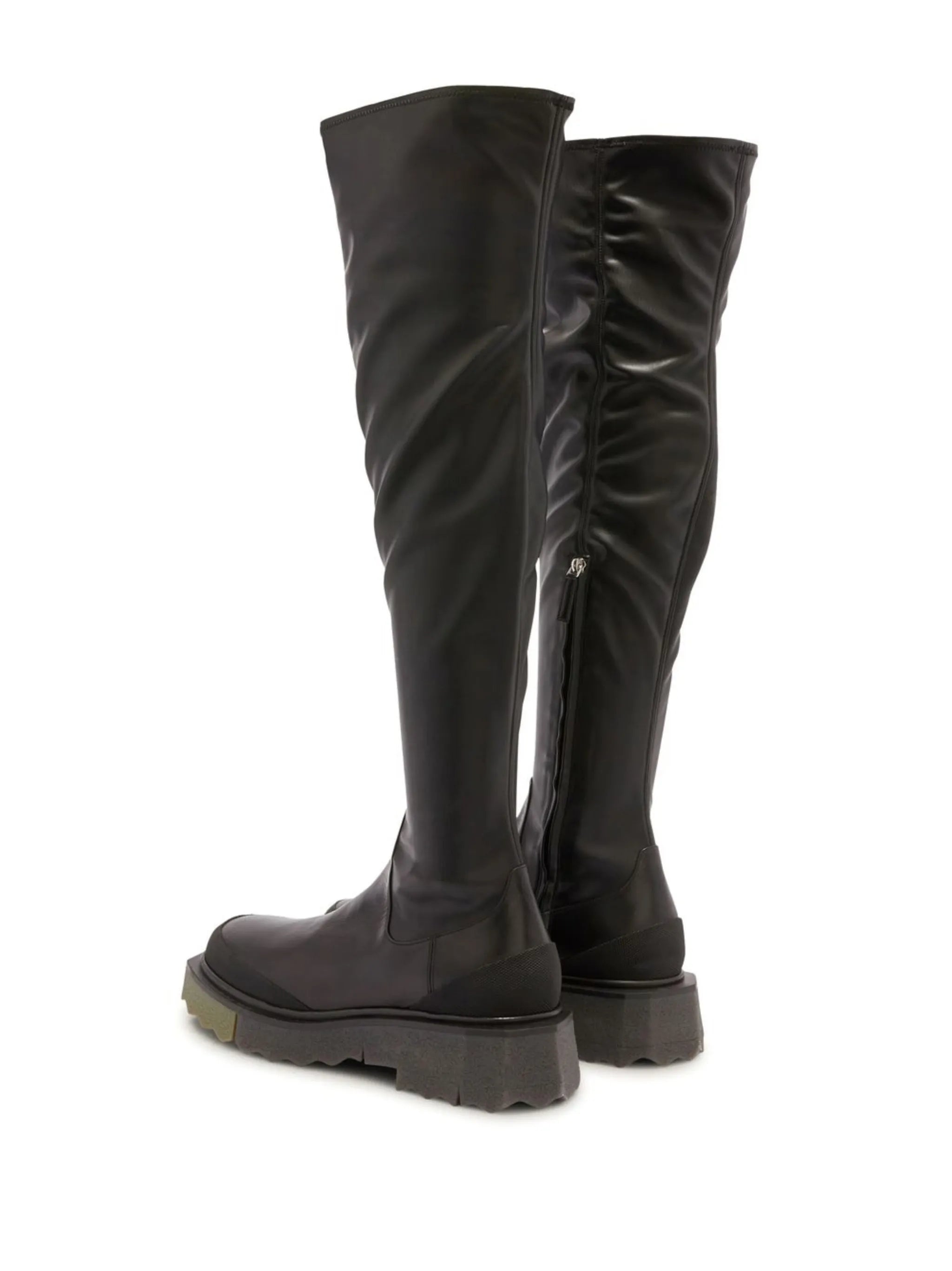 knee-length leather boots