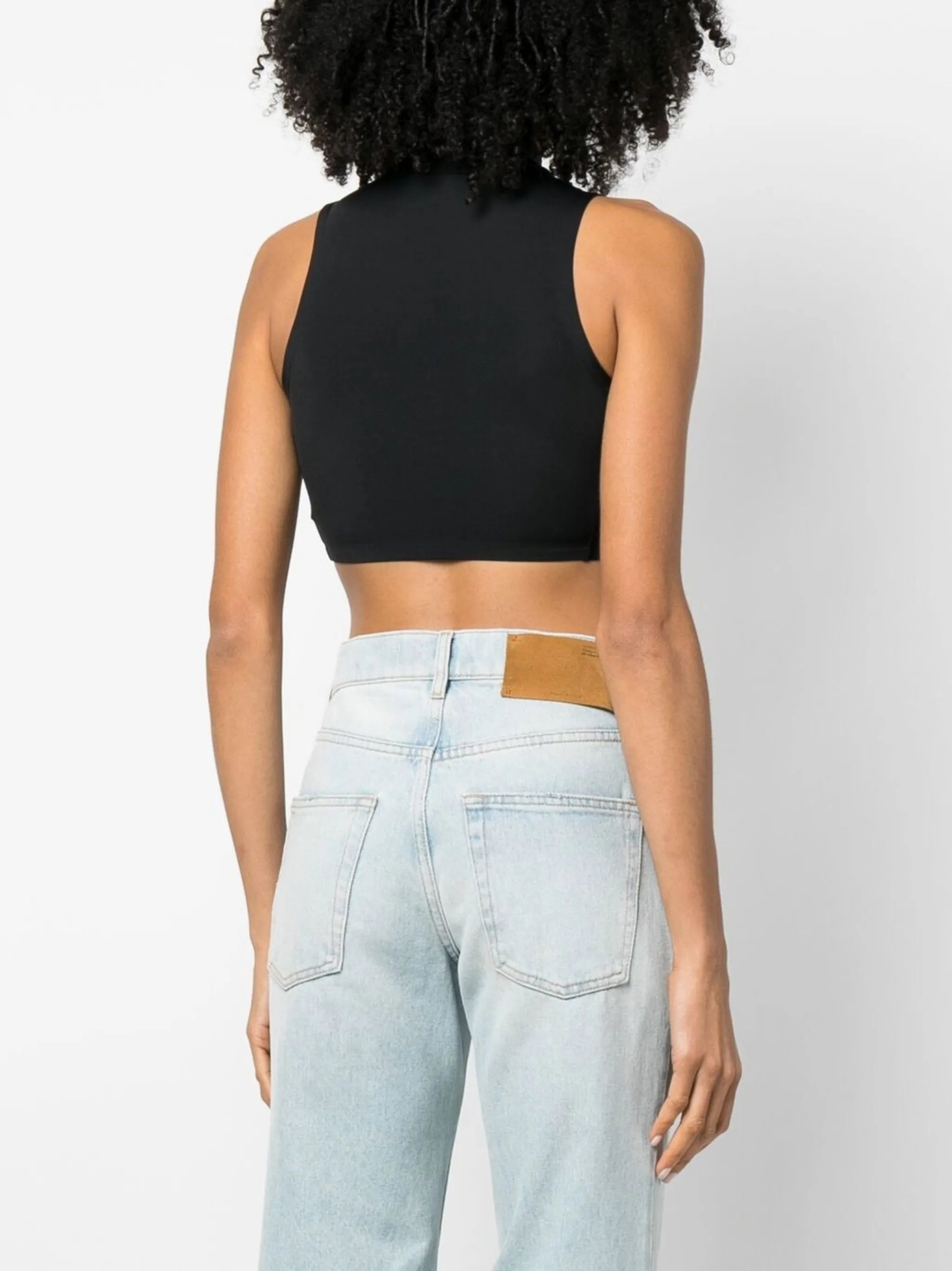 scuba half-zip cropped top