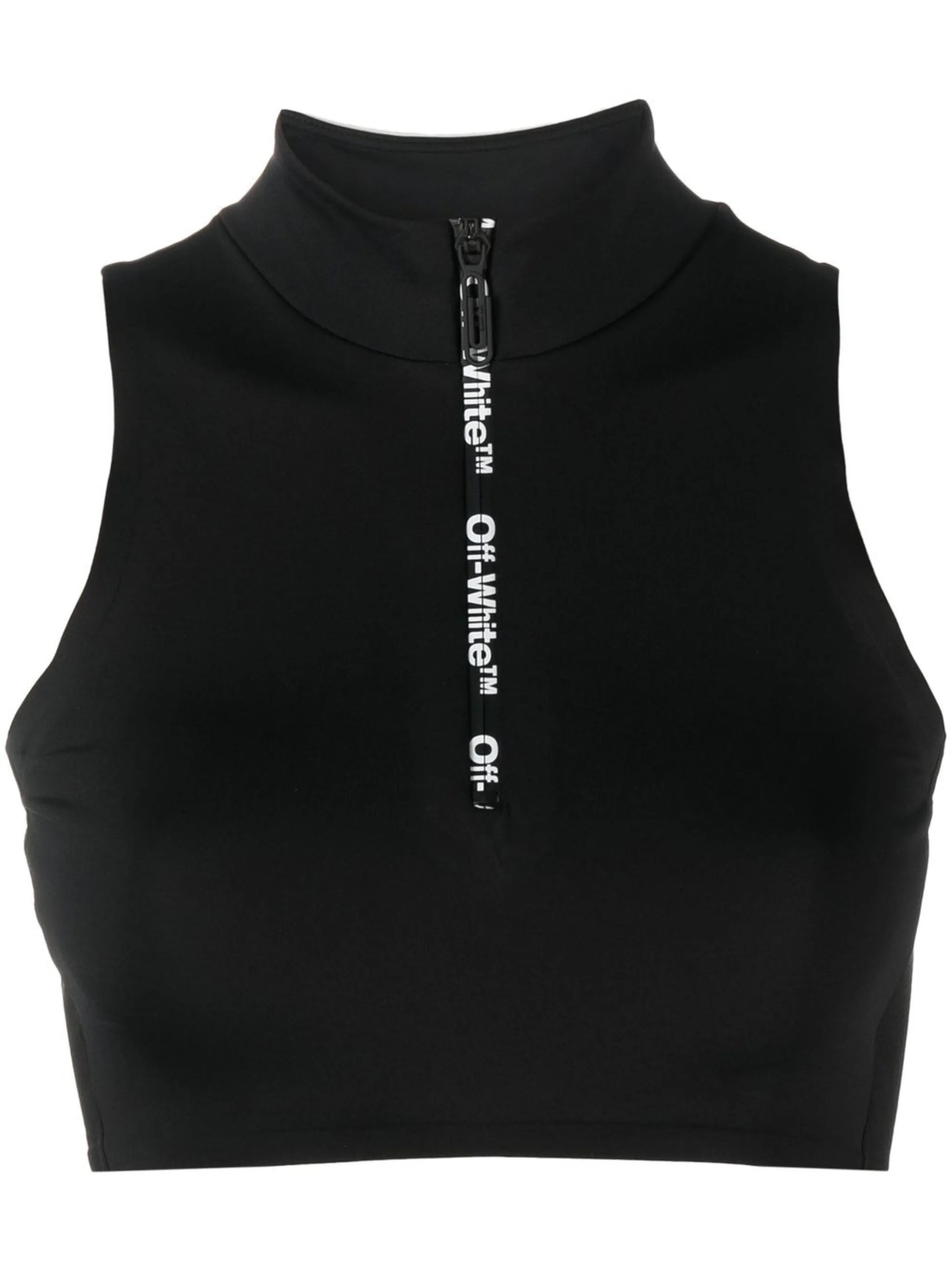 scuba half-zip cropped top