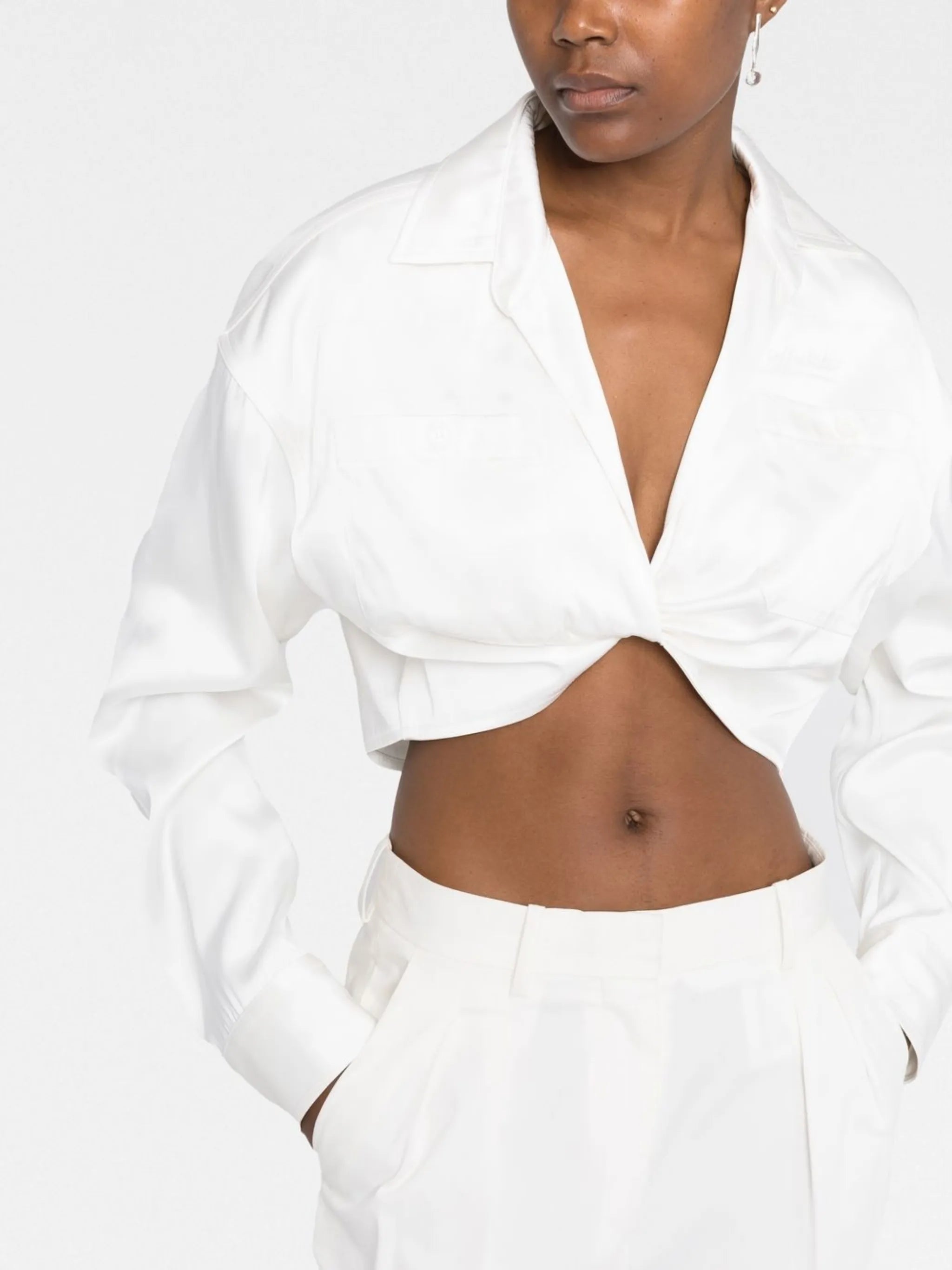 twisted crop shirt