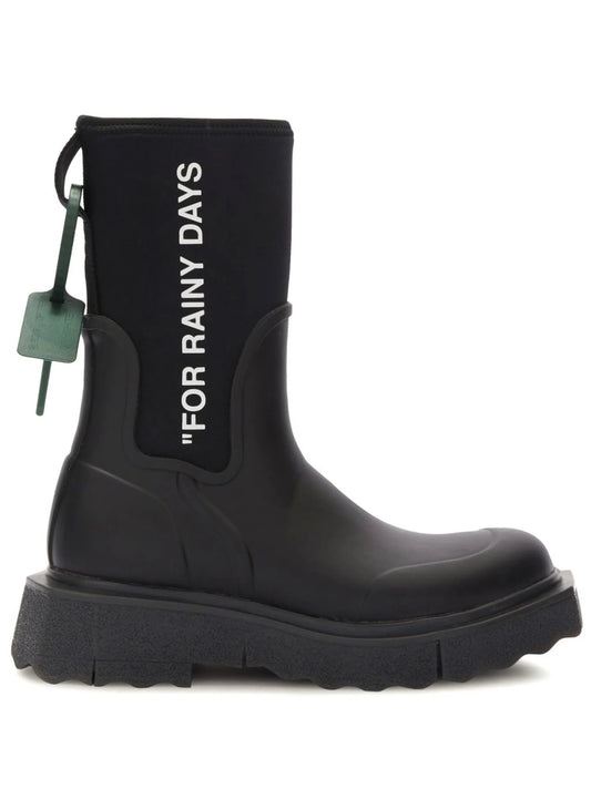 Sponge logo-print rain boots