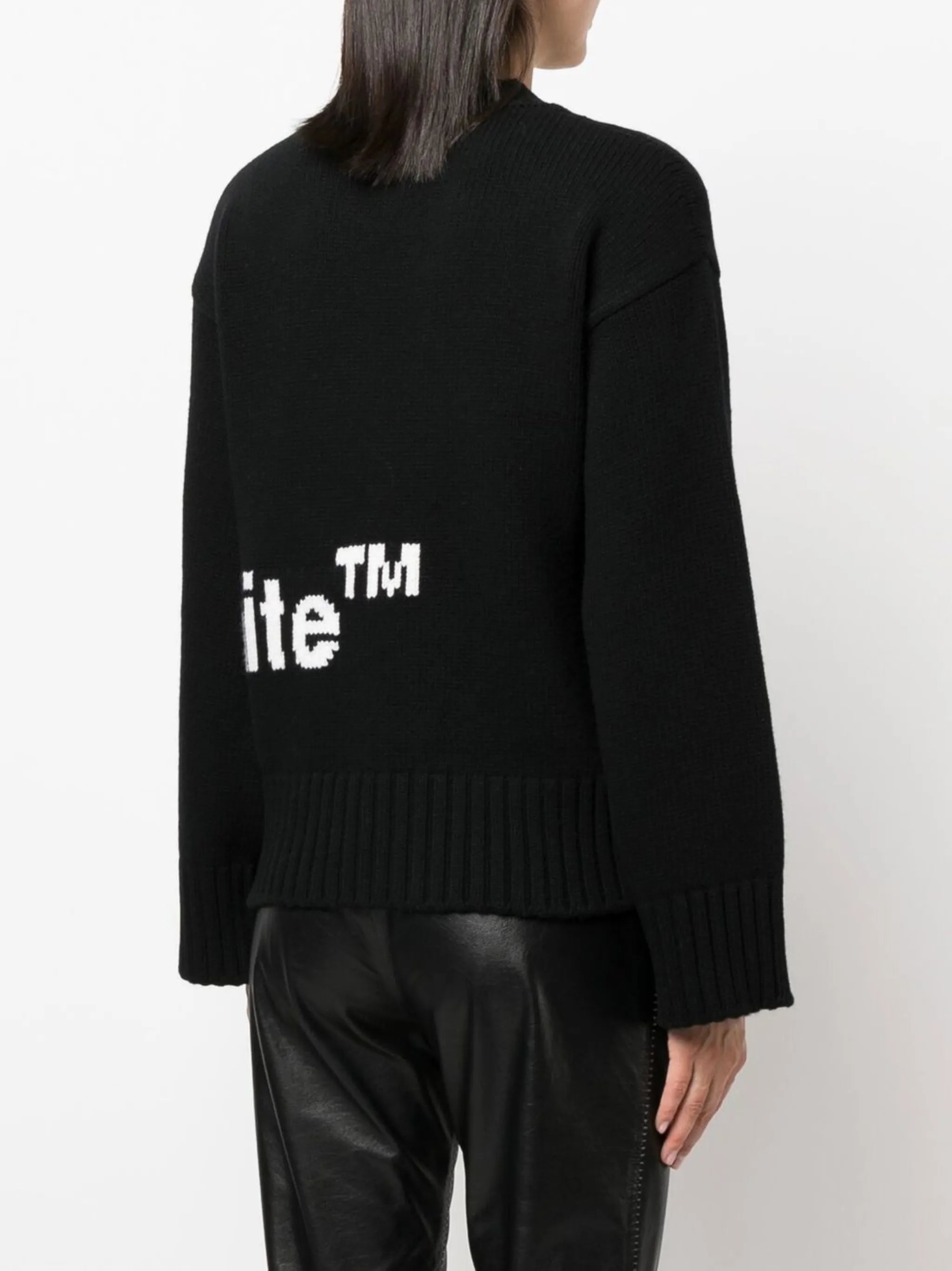 intarsia logo crew-neck jumper