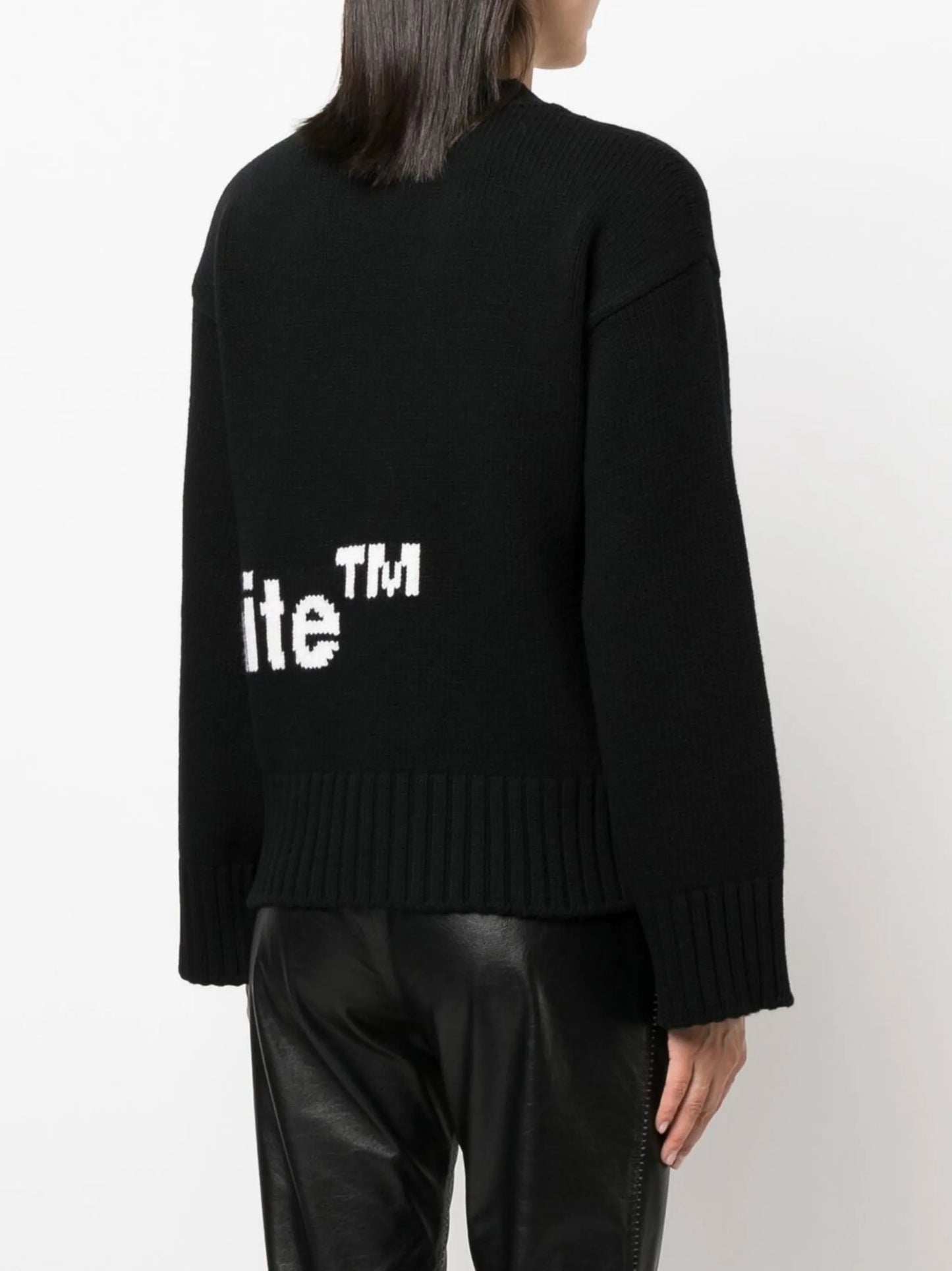 intarsia logo crew-neck jumper