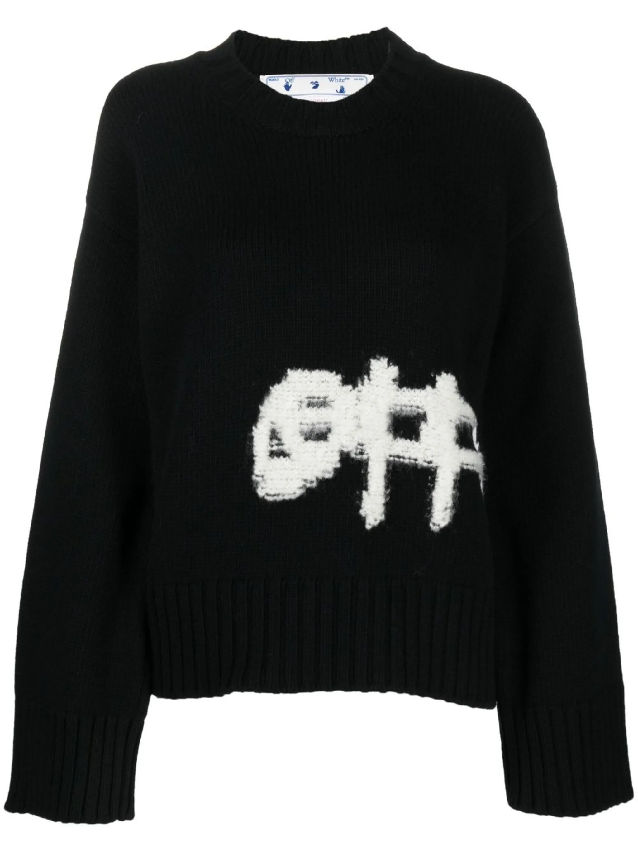 intarsia logo crew-neck jumper