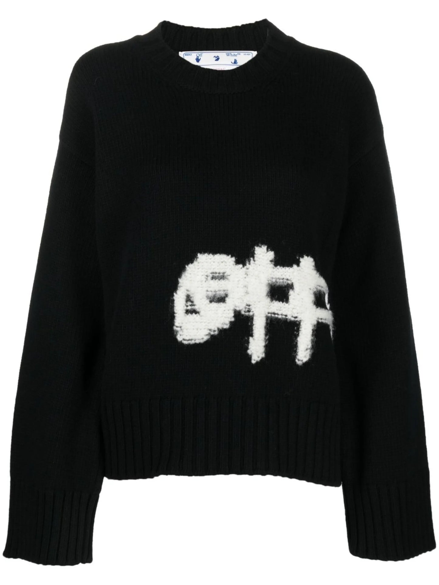 intarsia logo crew-neck jumper