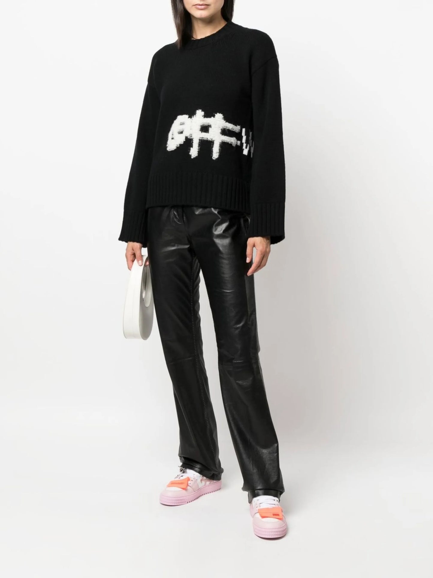 intarsia logo crew-neck jumper