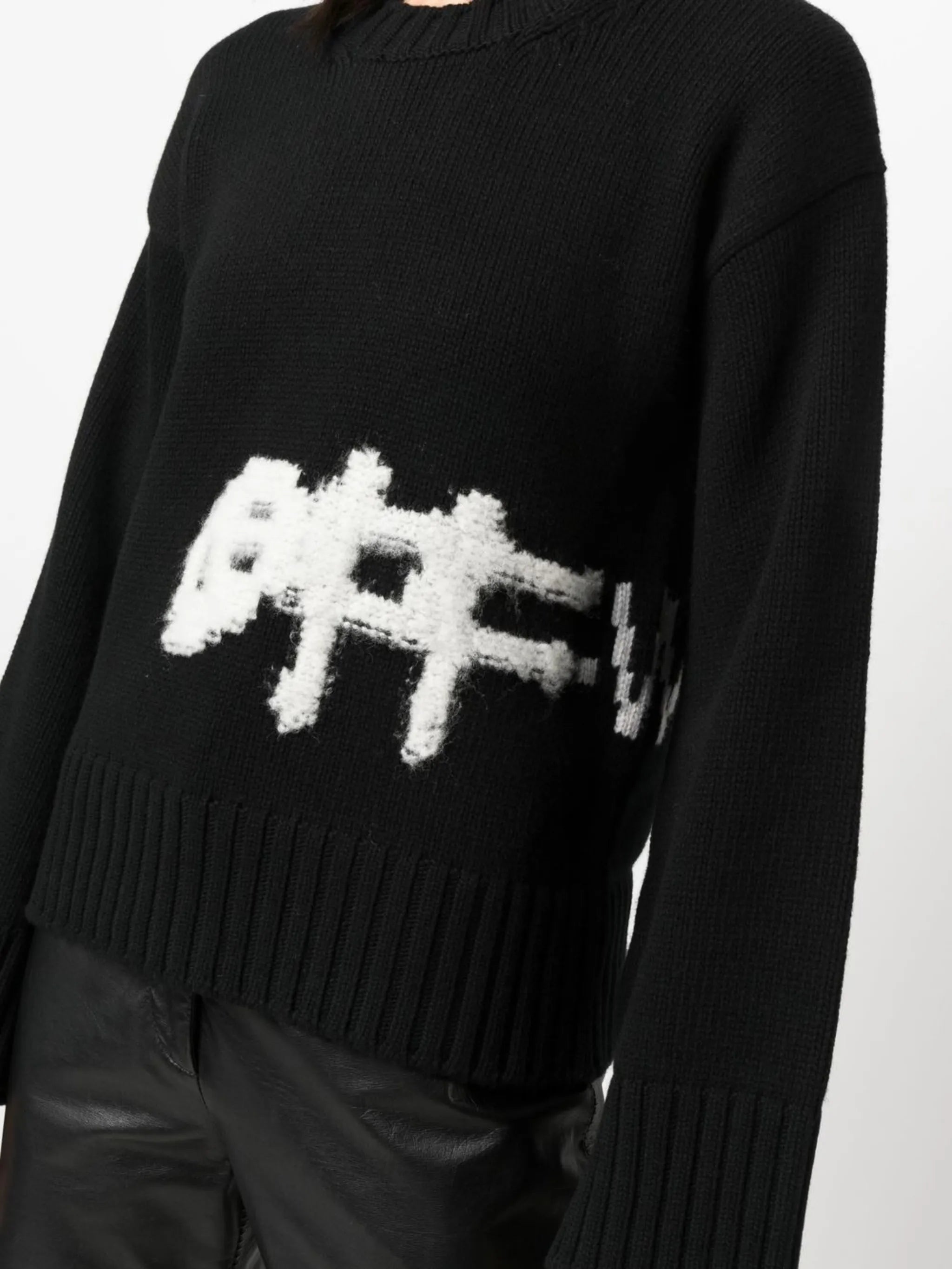 intarsia logo crew-neck jumper