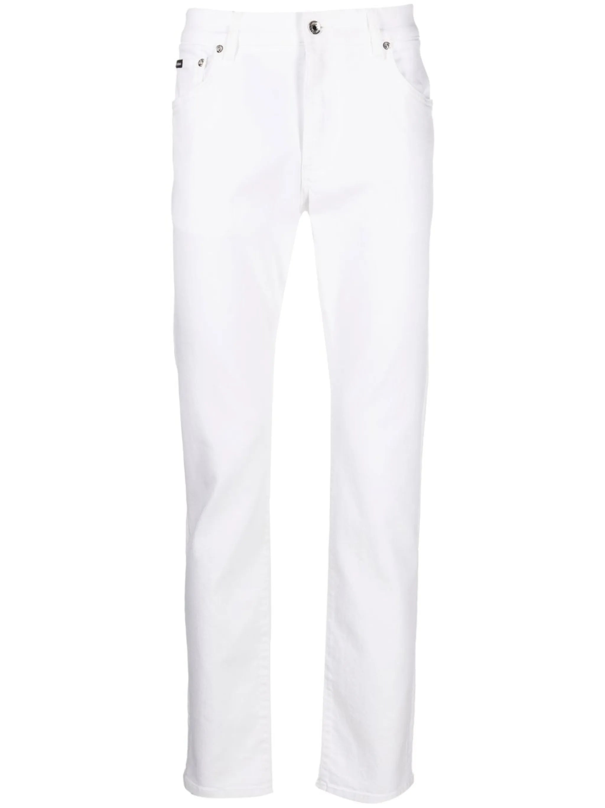 low-rise slim-cut jeans