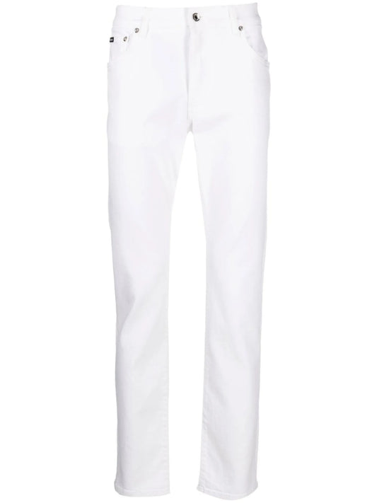 low-rise slim-cut jeans