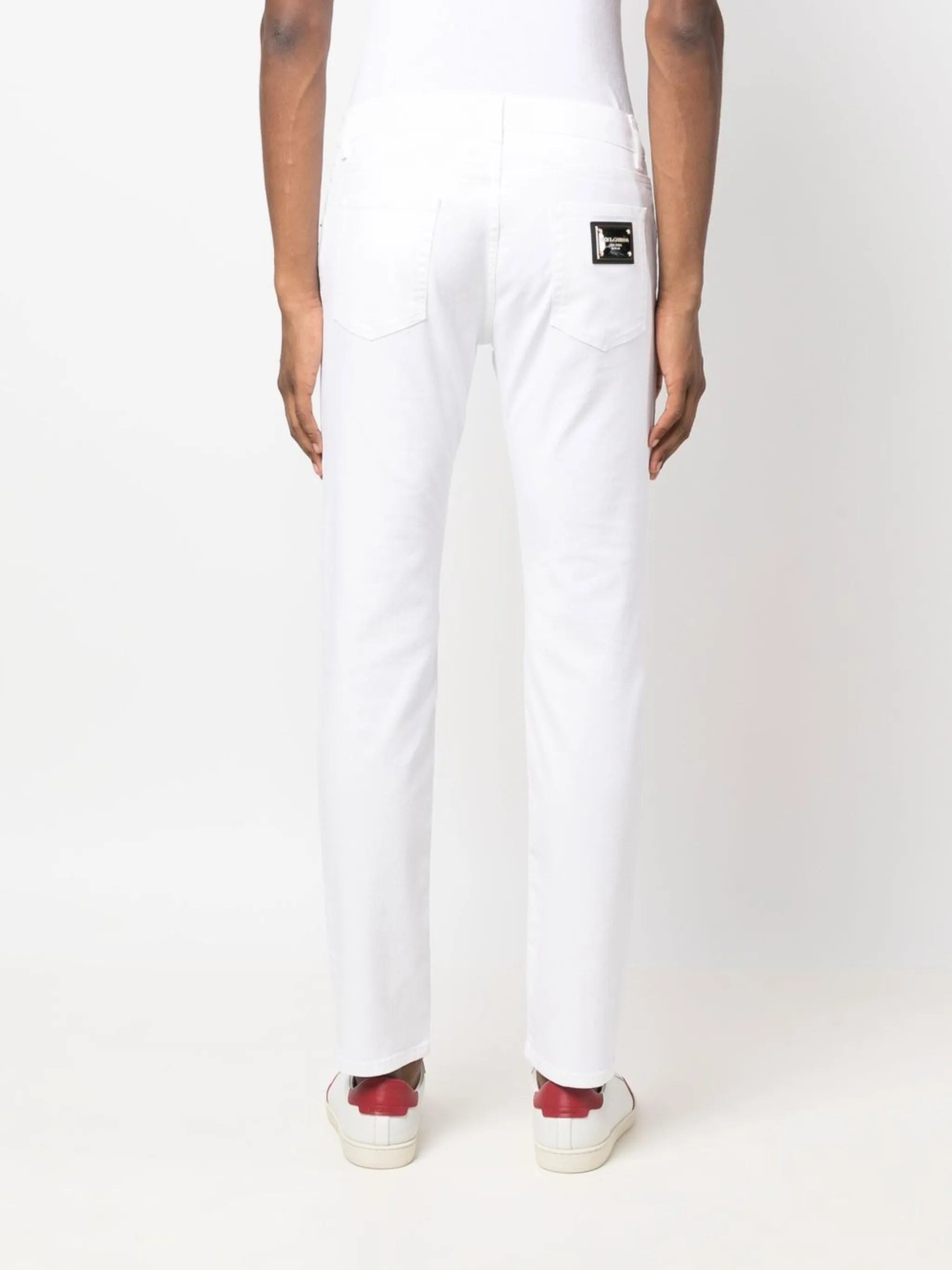 low-rise slim-cut jeans