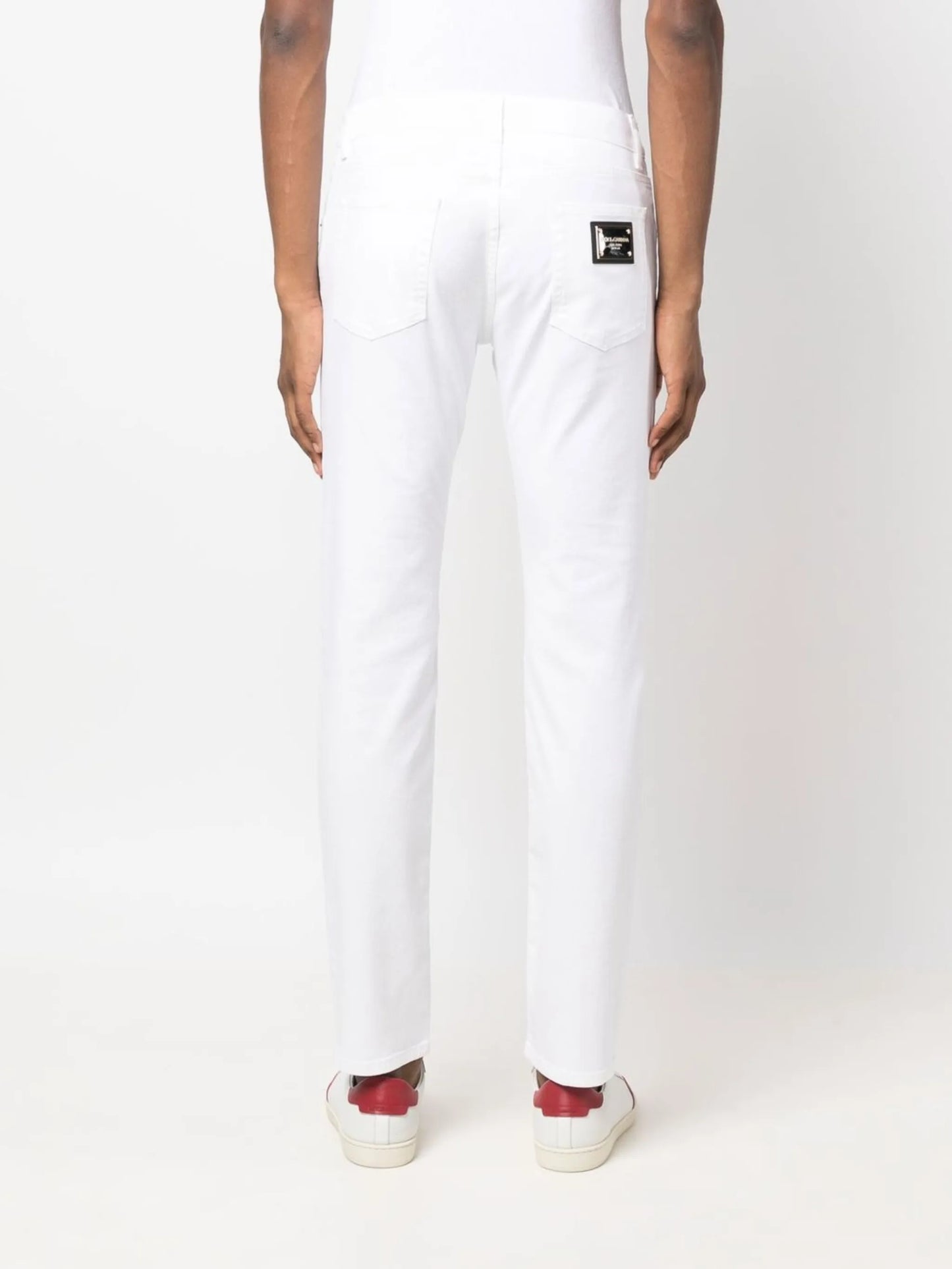 low-rise slim-cut jeans