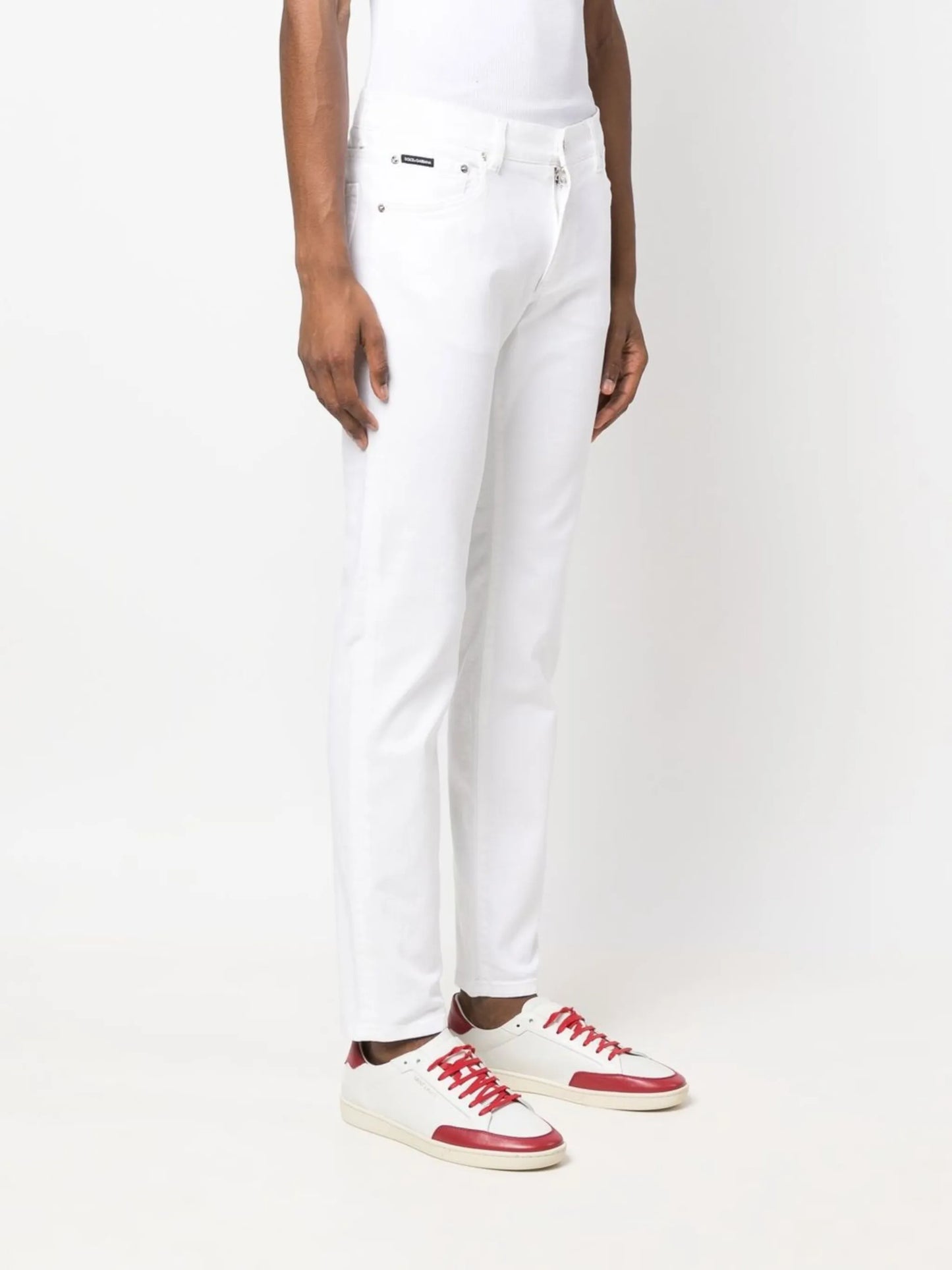 low-rise slim-cut jeans