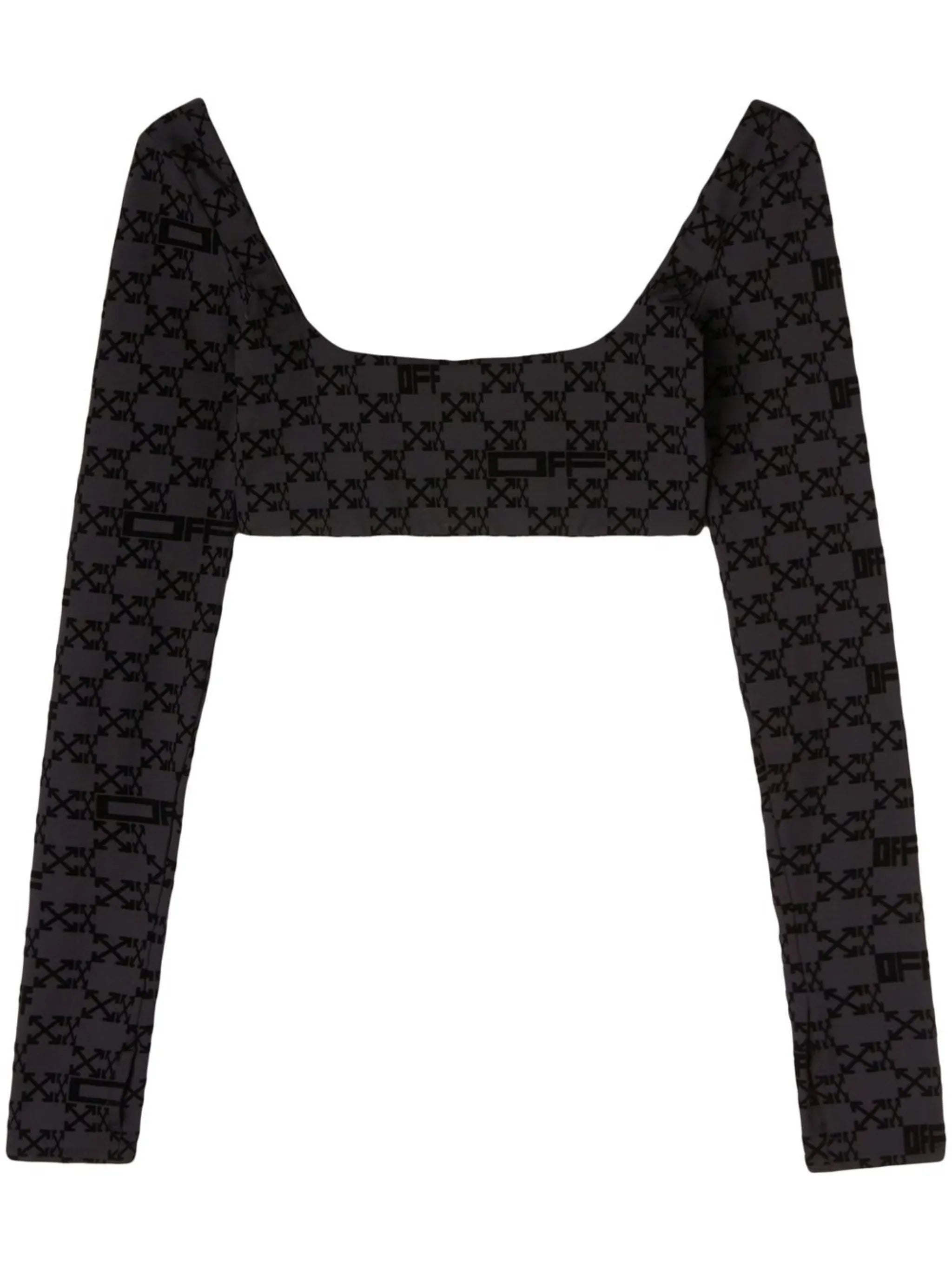 Flock Monogram long-sleeve crop top