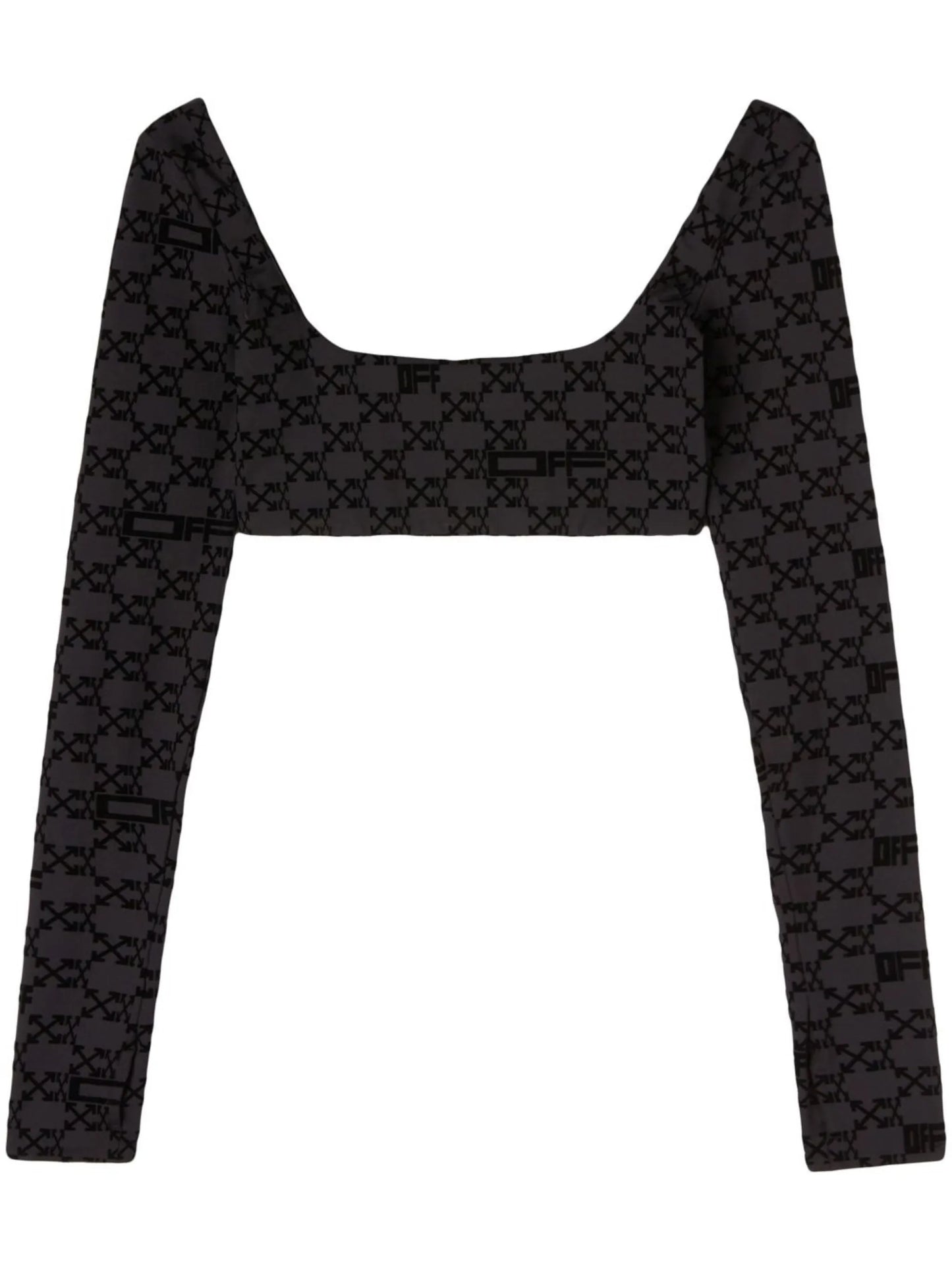 Flock Monogram long-sleeve crop top