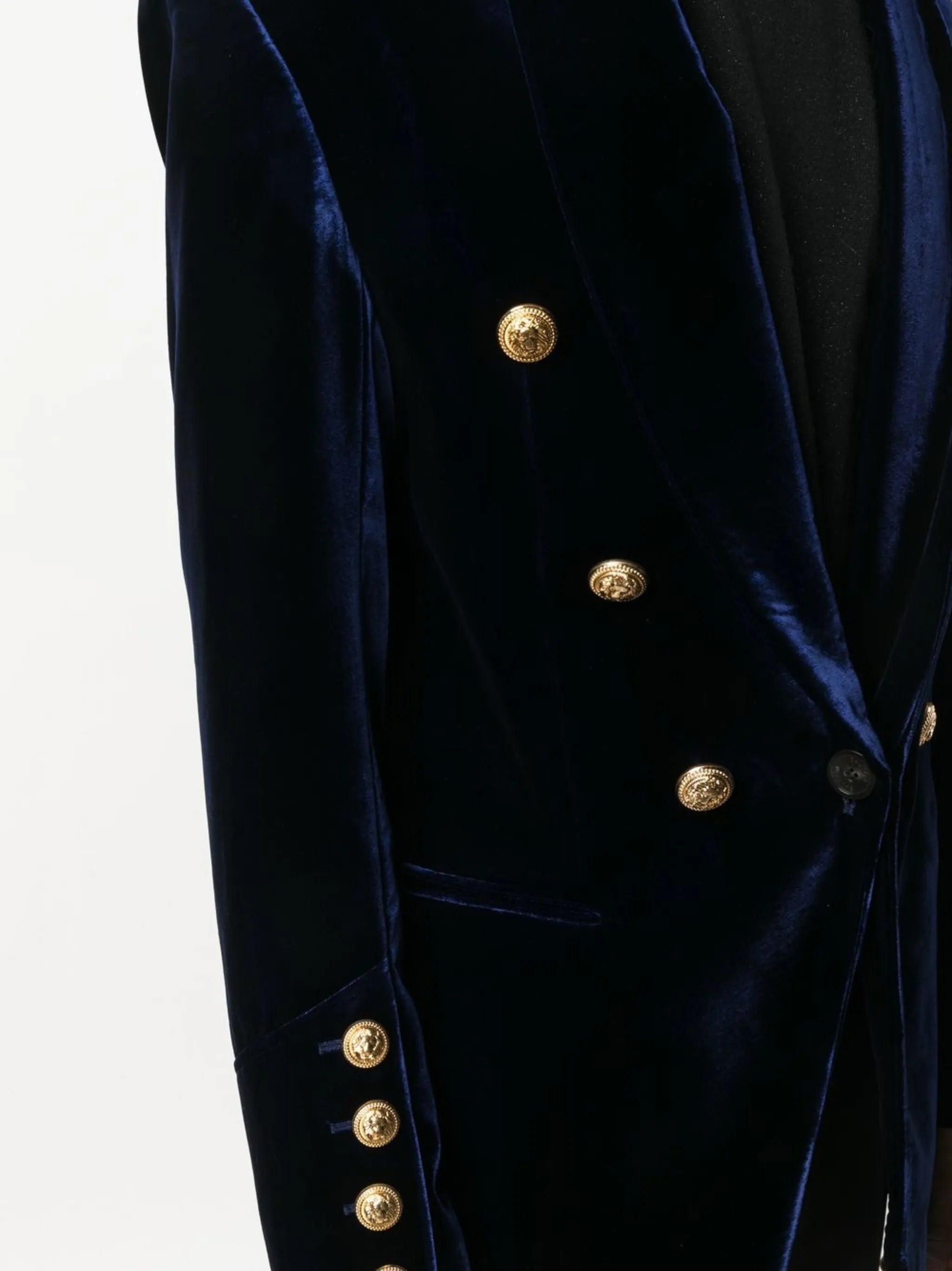 double-breasted velvet blazer
