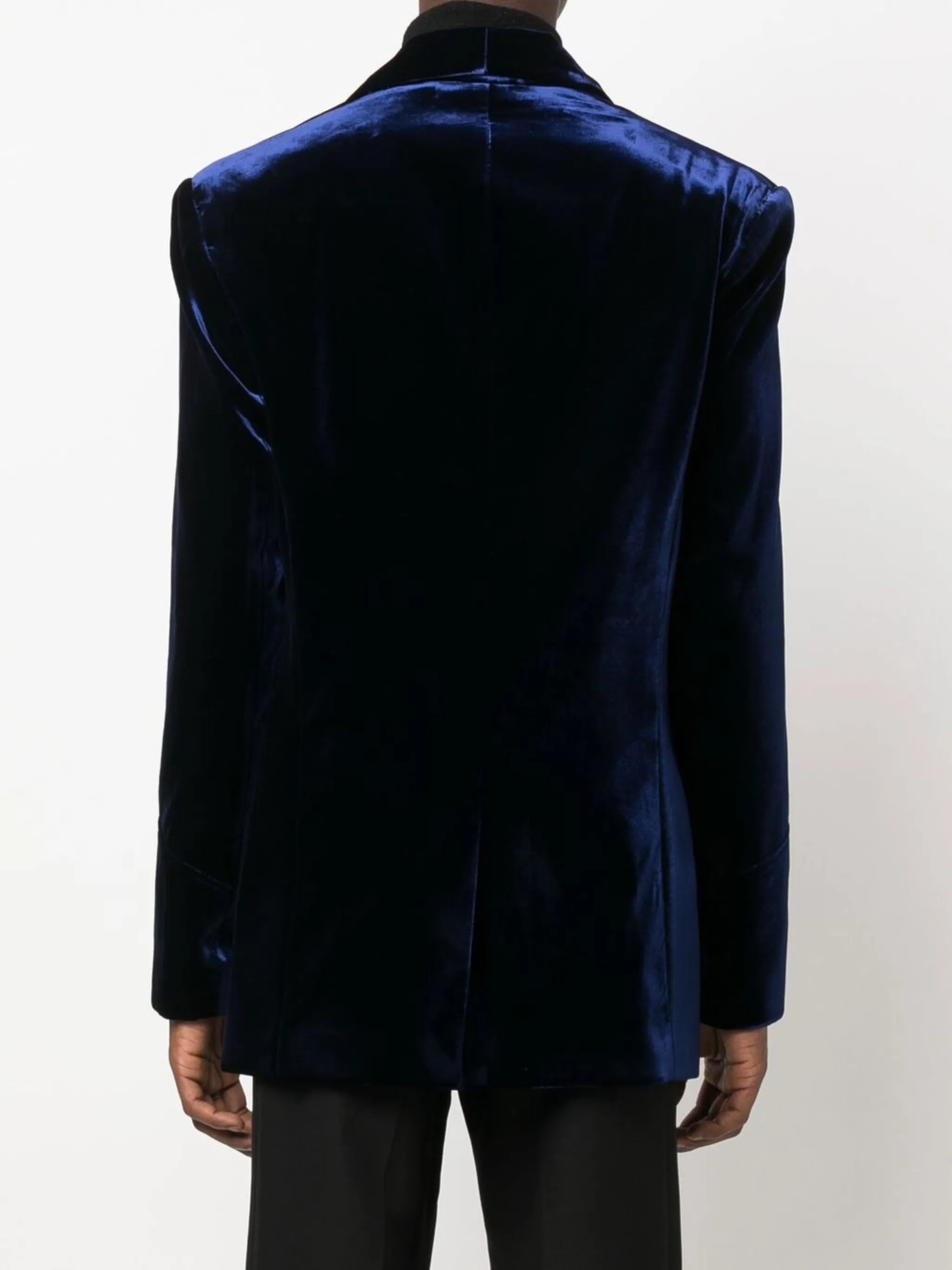 double-breasted velvet blazer