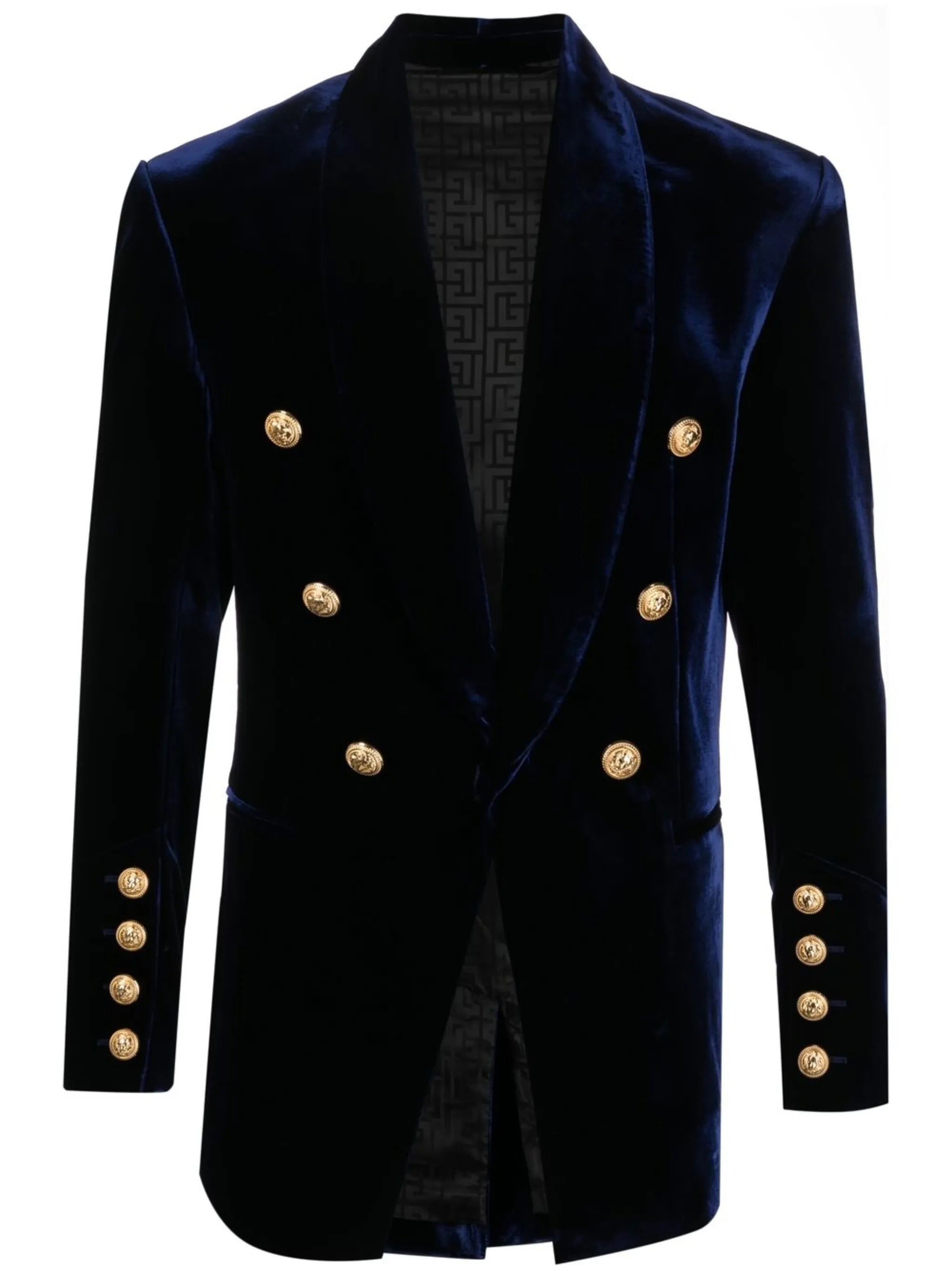 double-breasted velvet blazer