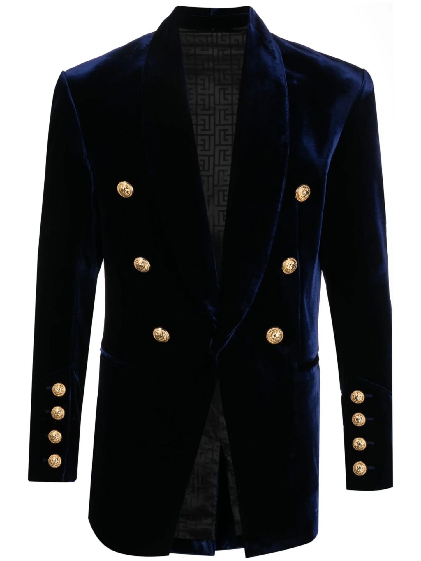 double-breasted velvet blazer