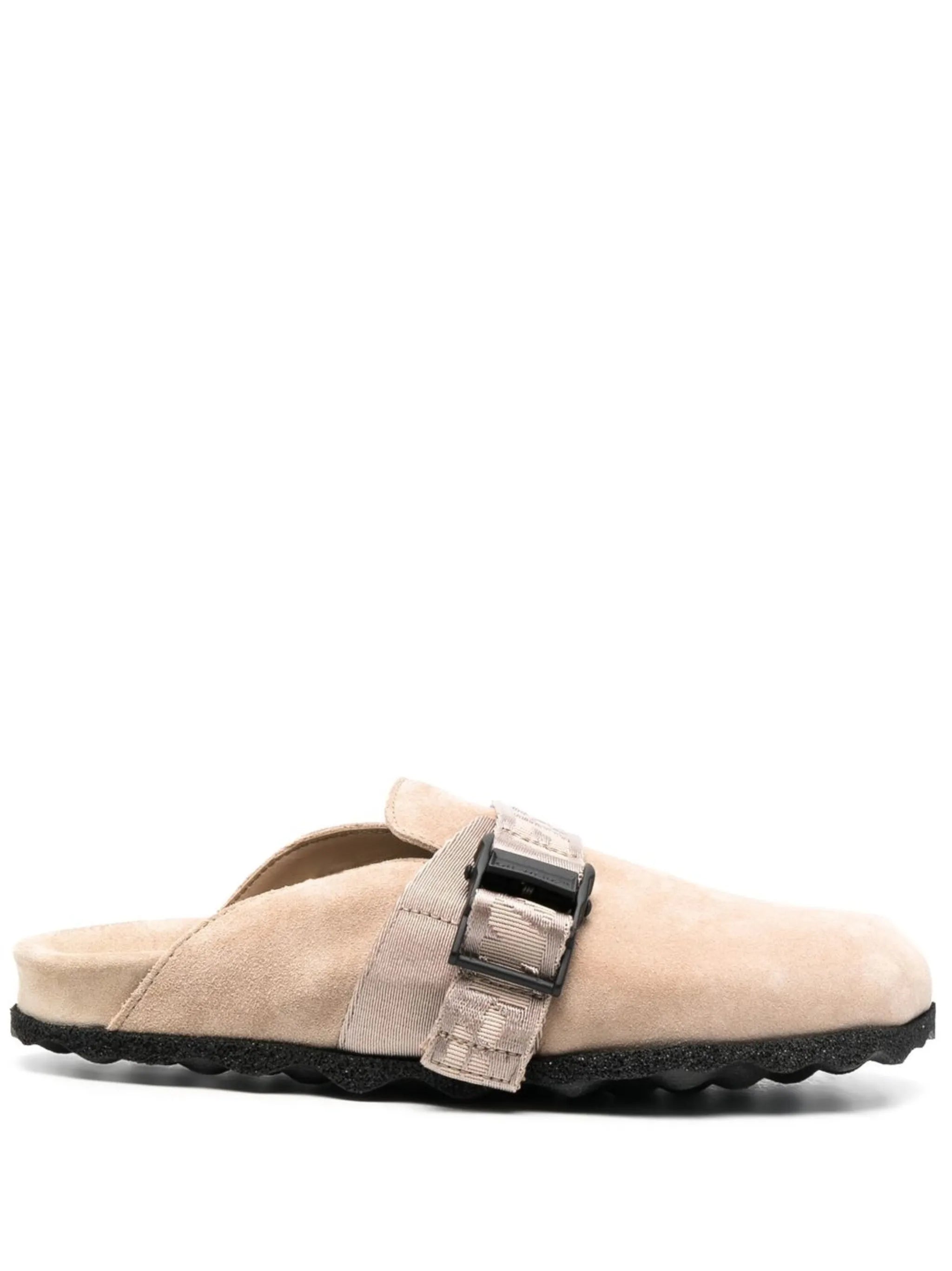 buckled round-toe mules
