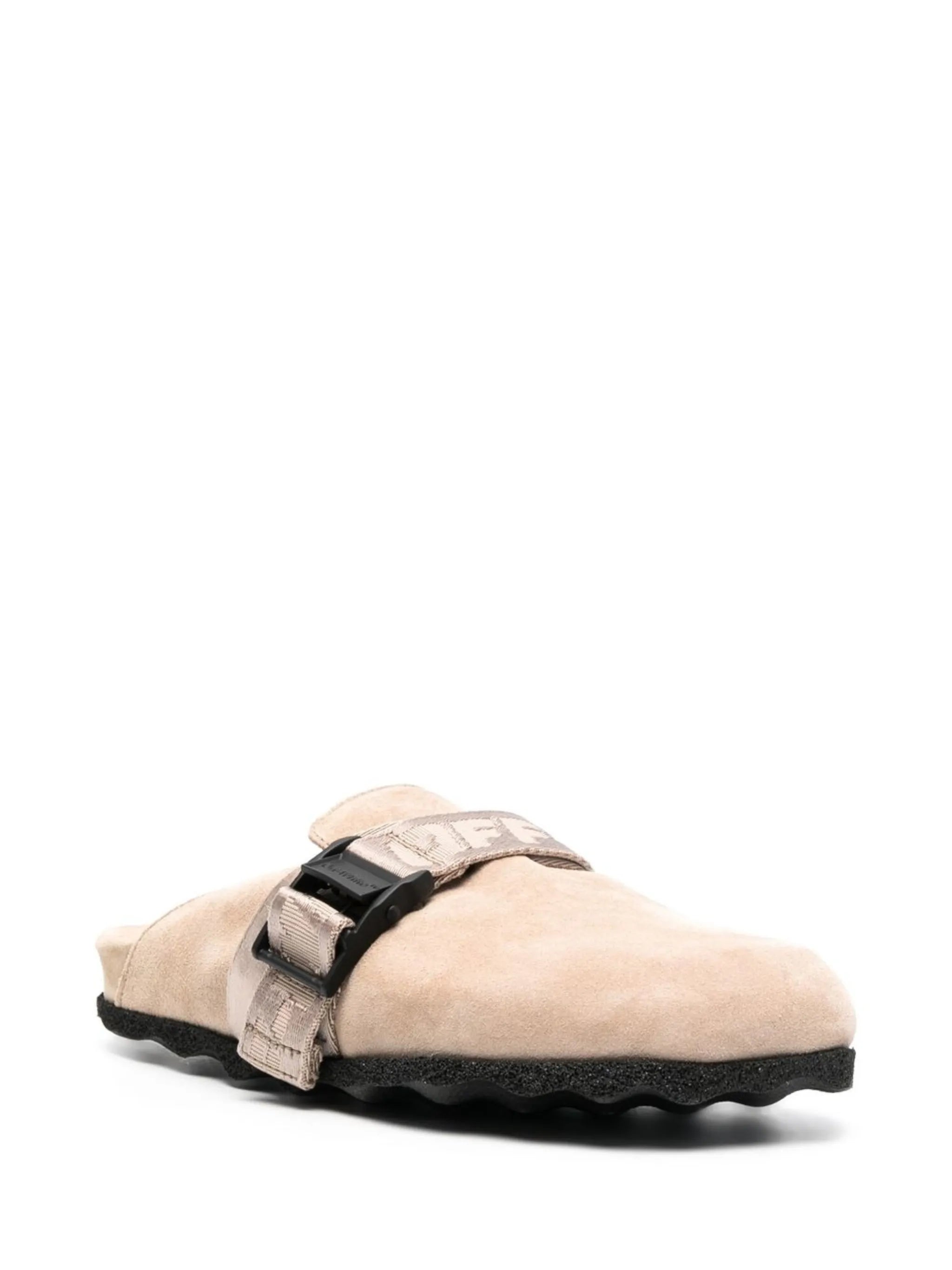 buckled round-toe mules
