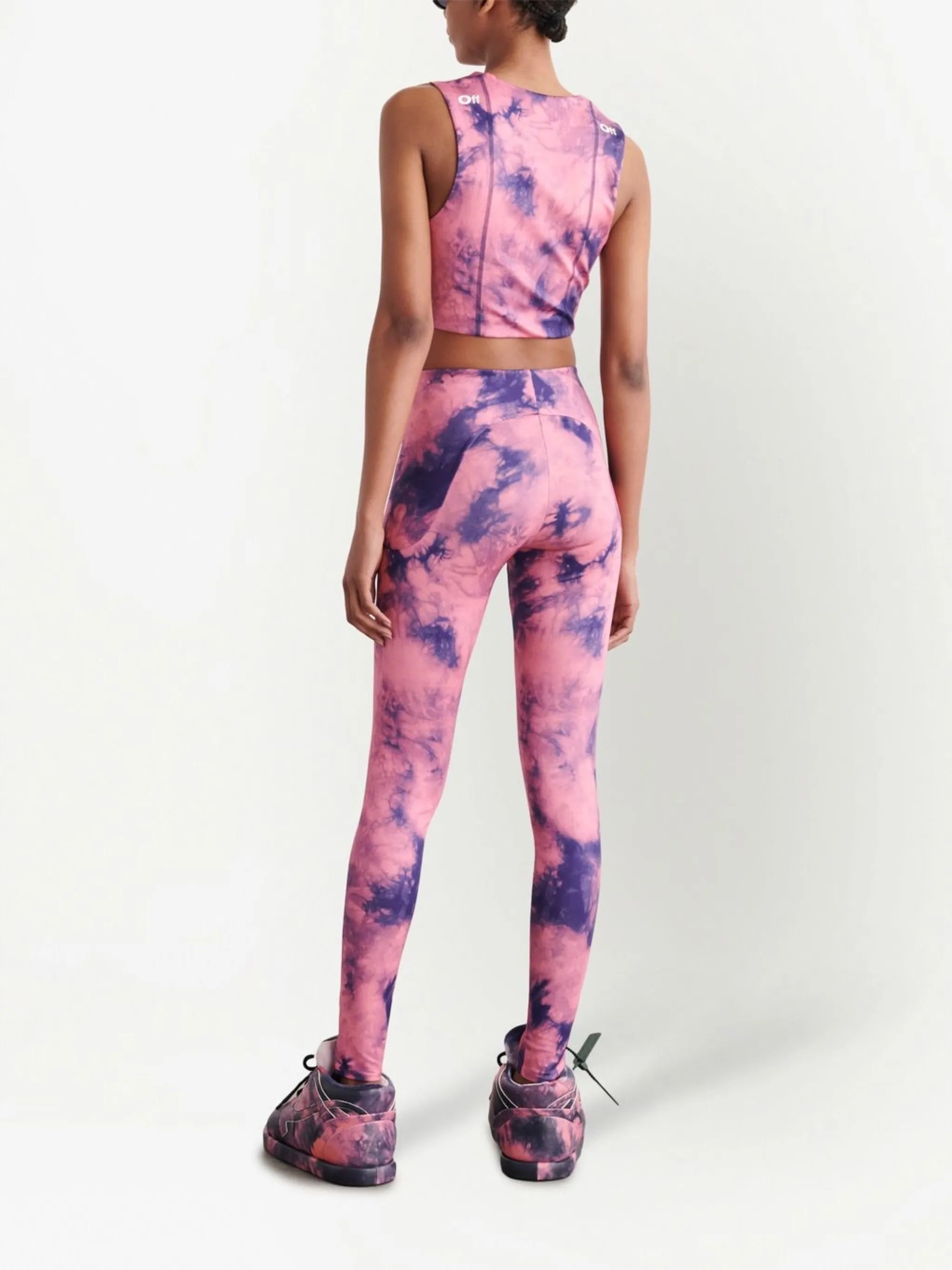 tie-dye logo-print leggings