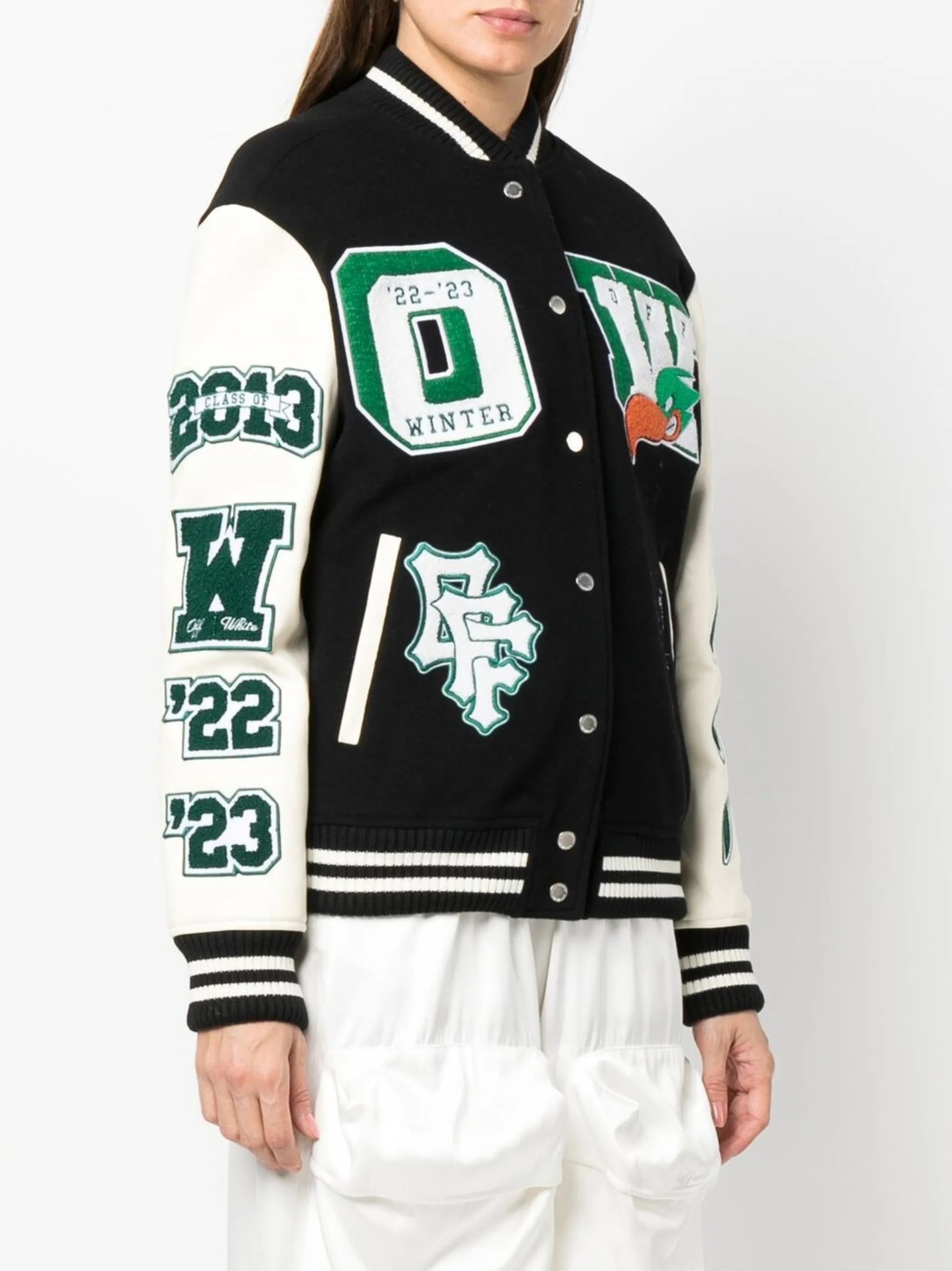 Embr Patches embroidered varsity jacket