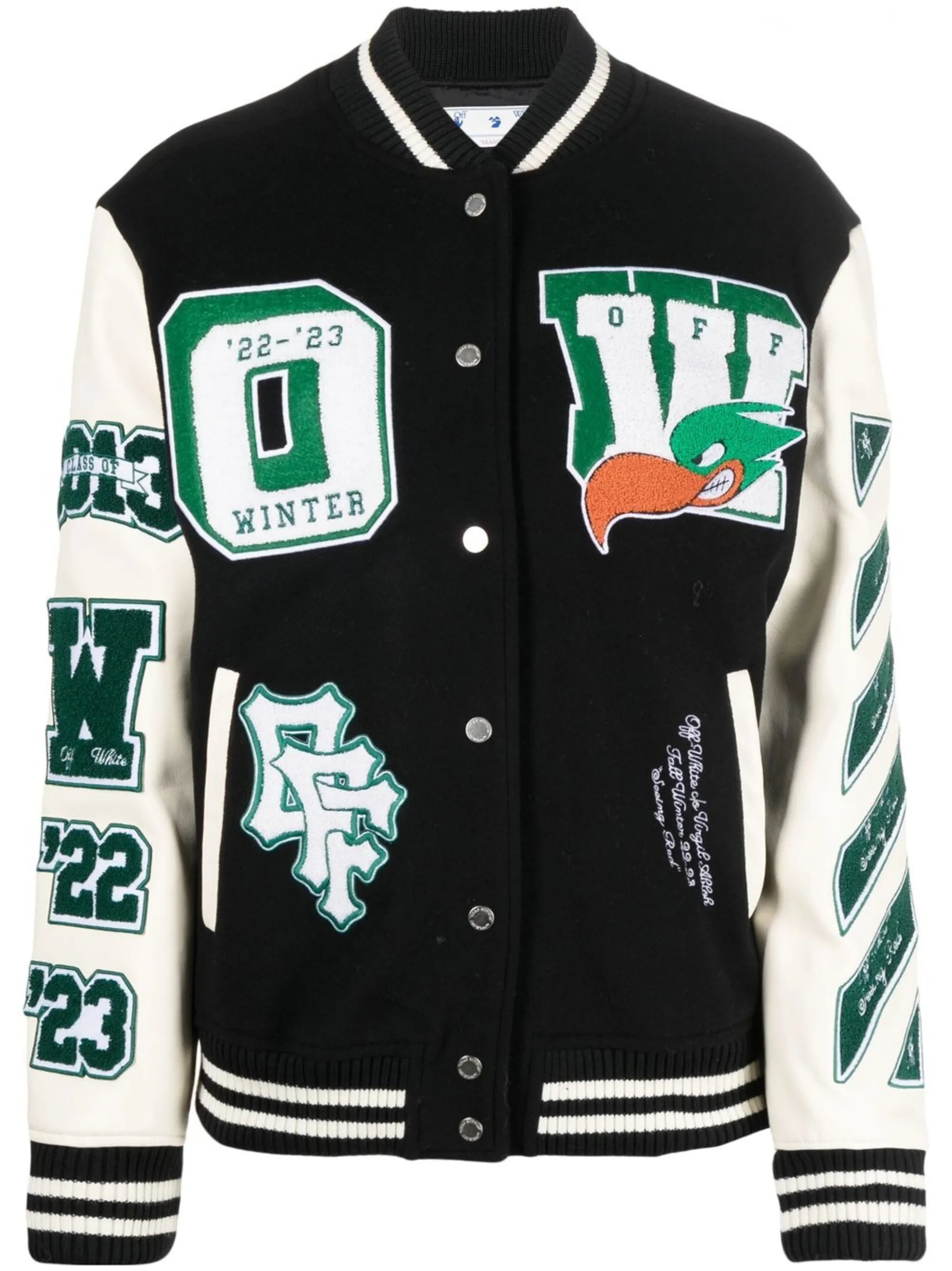 Embr Patches embroidered varsity jacket