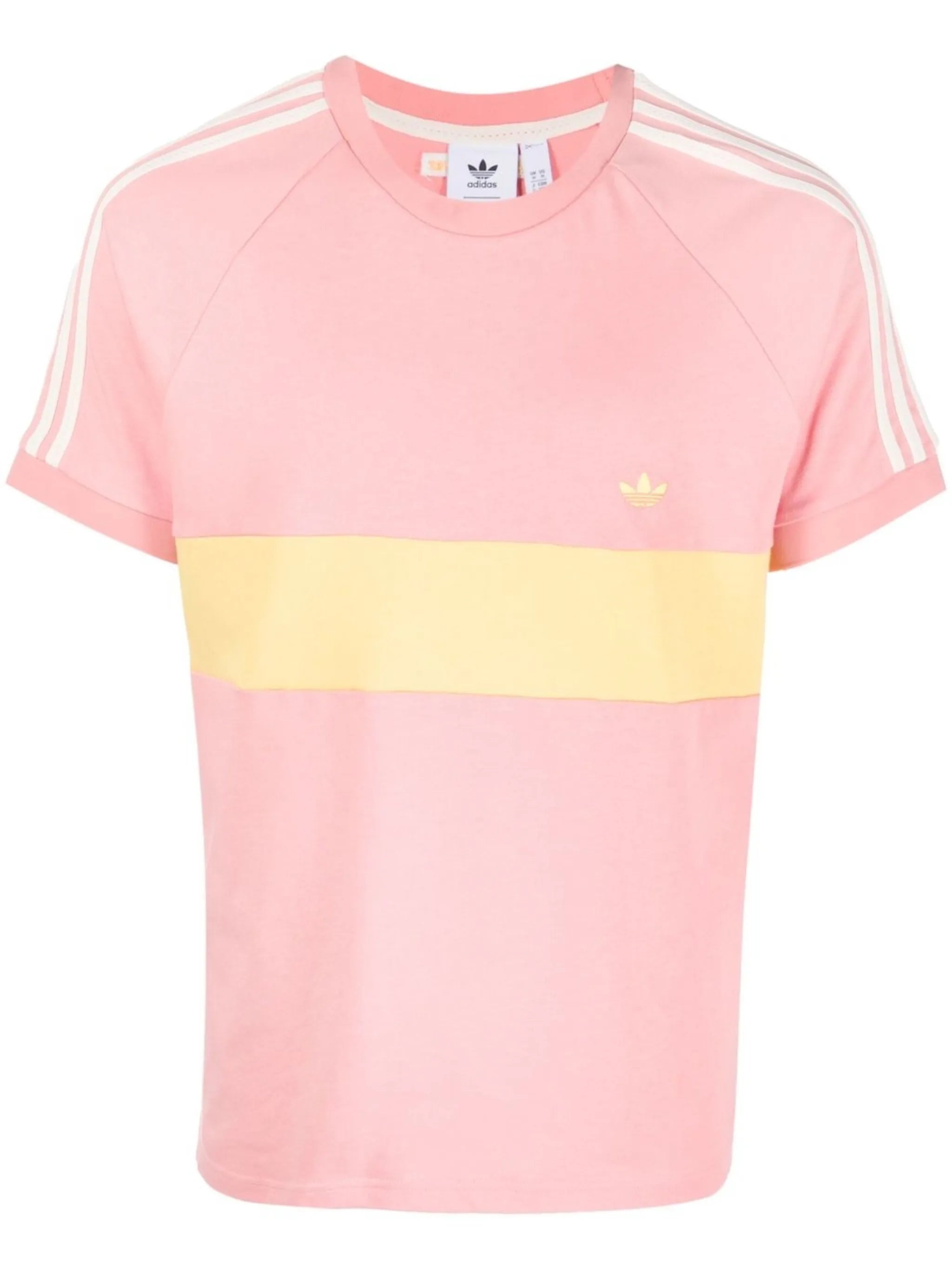 embroidered-logo striped T-shirt