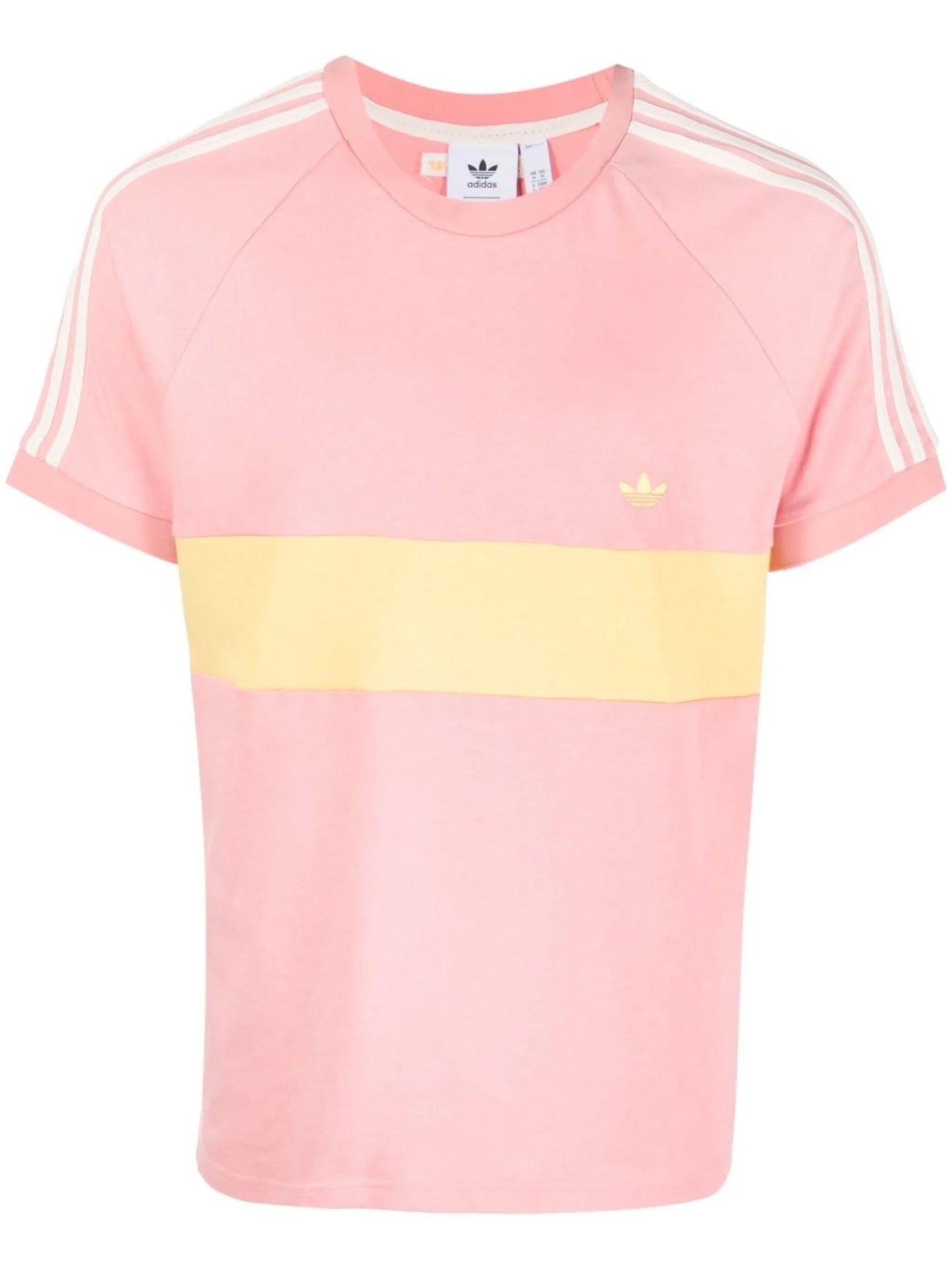 embroidered-logo striped T-shirt
