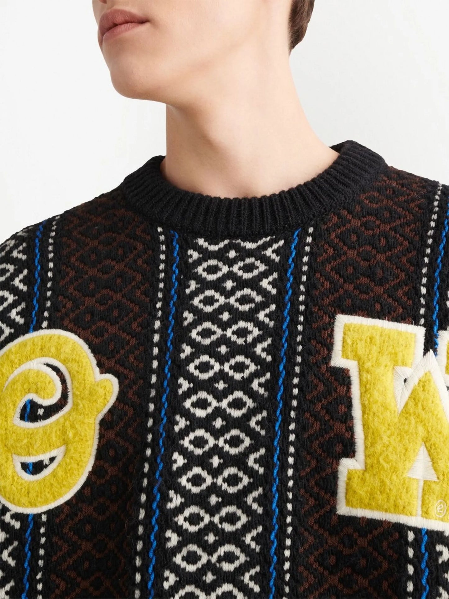 intarsia-knit logo-embellished jumper