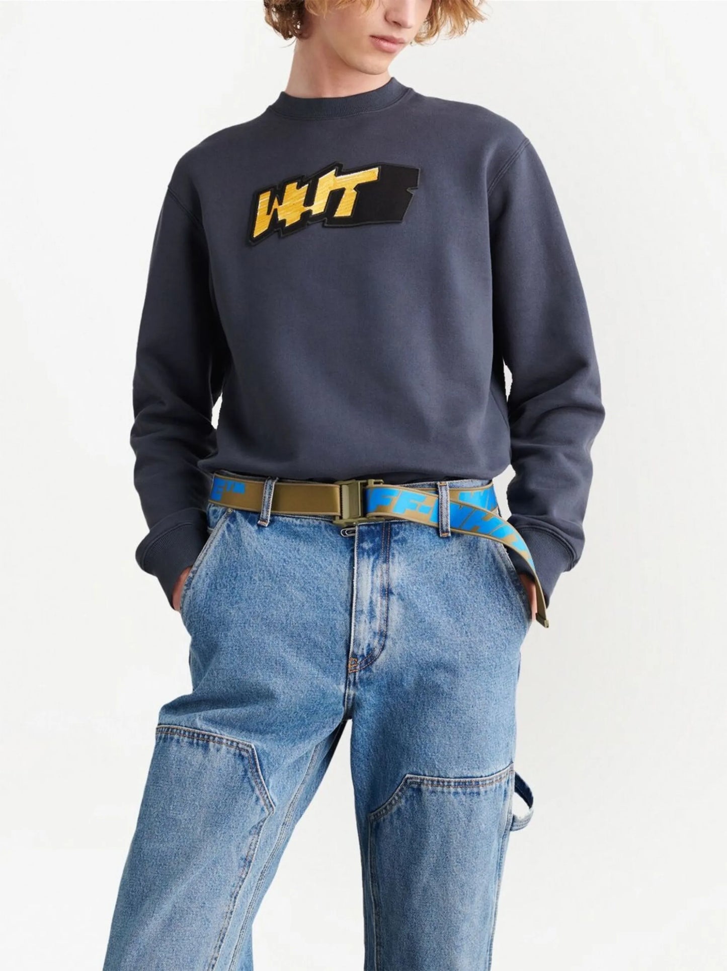 Industrial logo-print belt