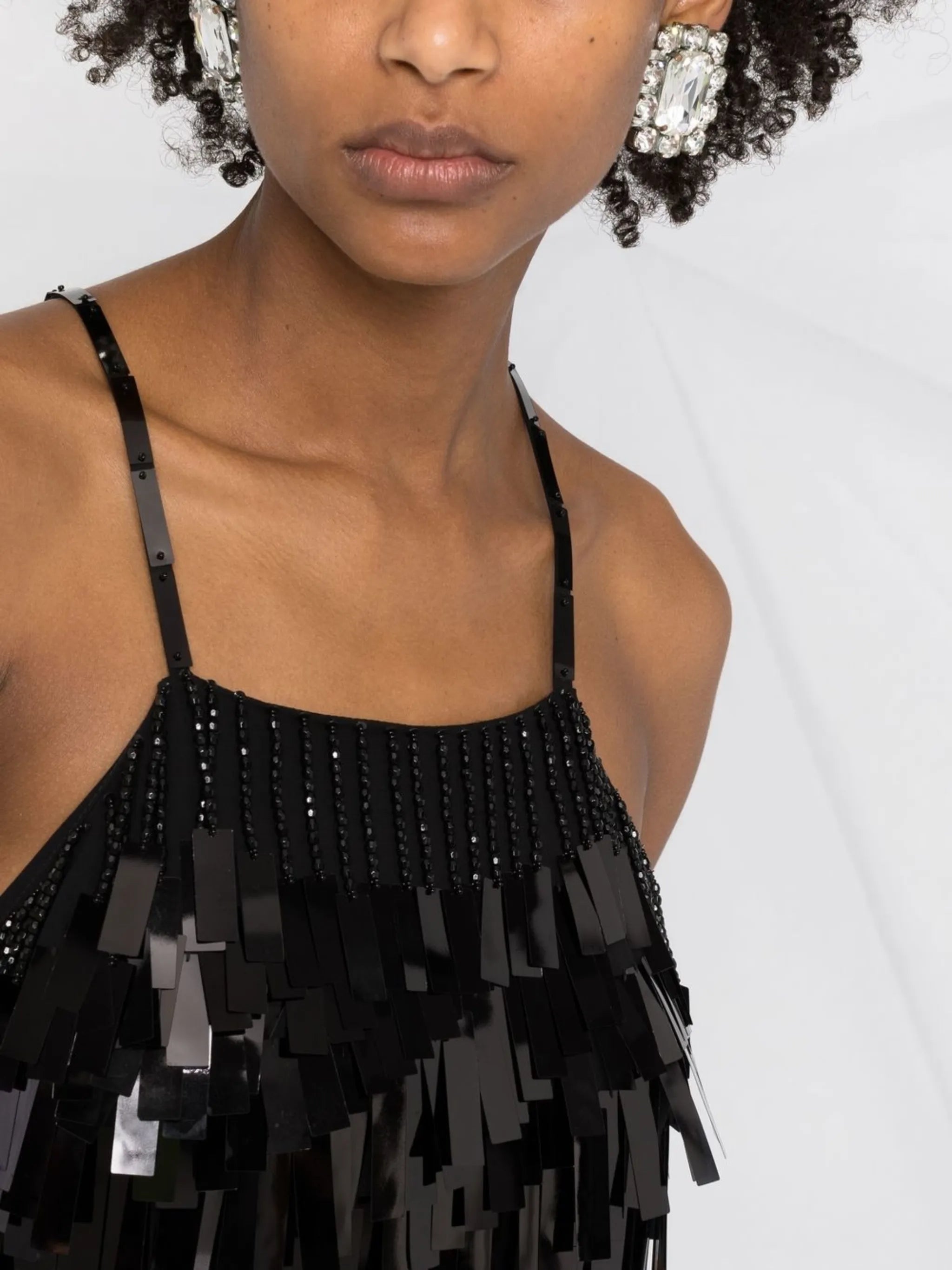 sequin-embellished fitted dress