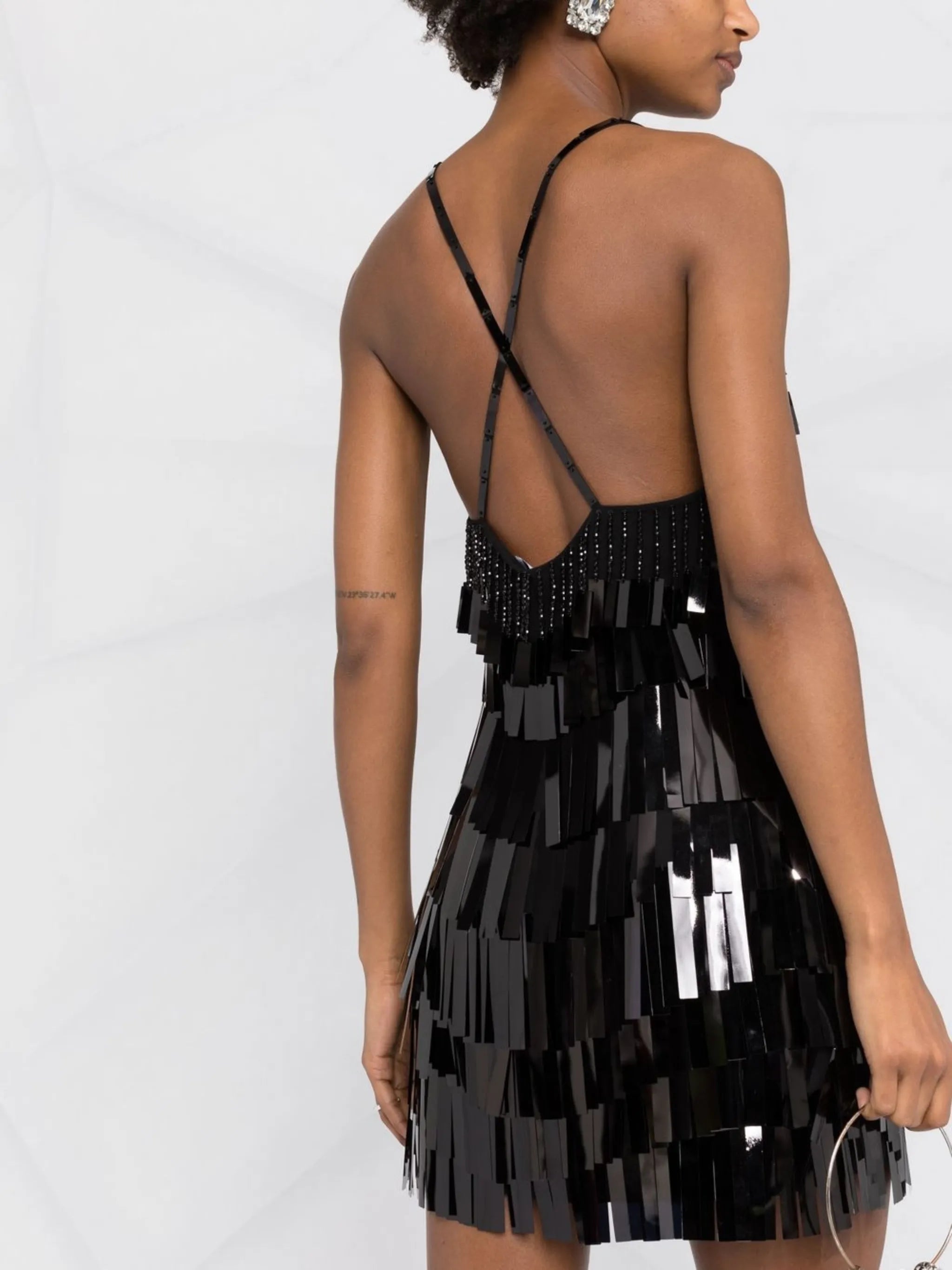 sequin-embellished fitted dress