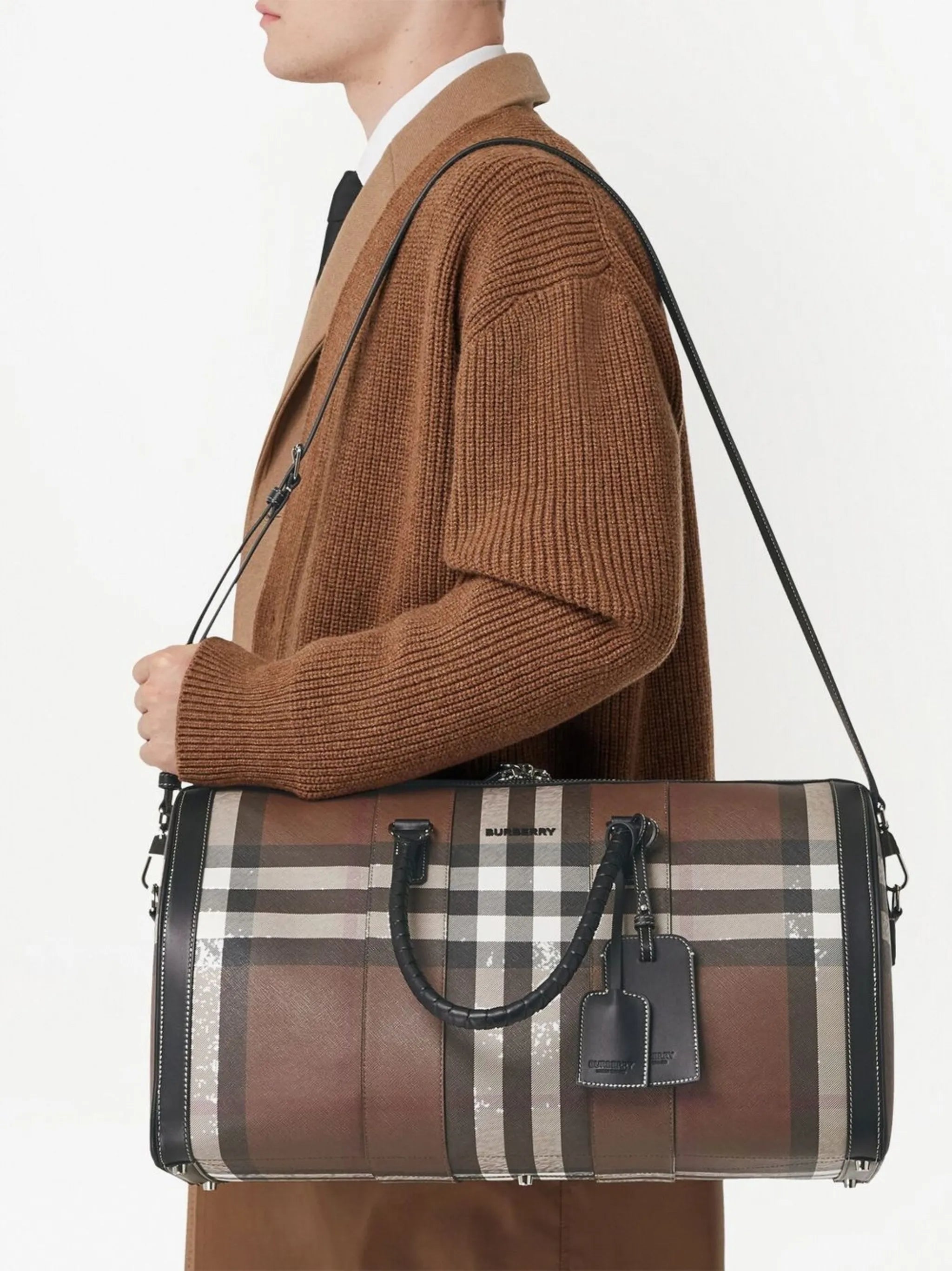 logo detail check holdall