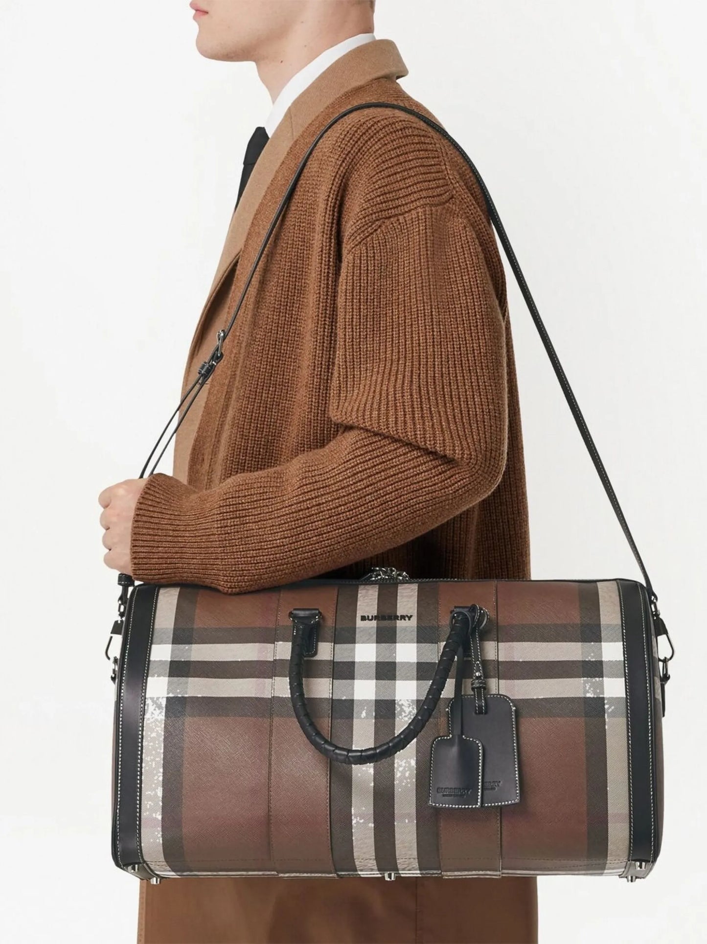 logo detail check holdall