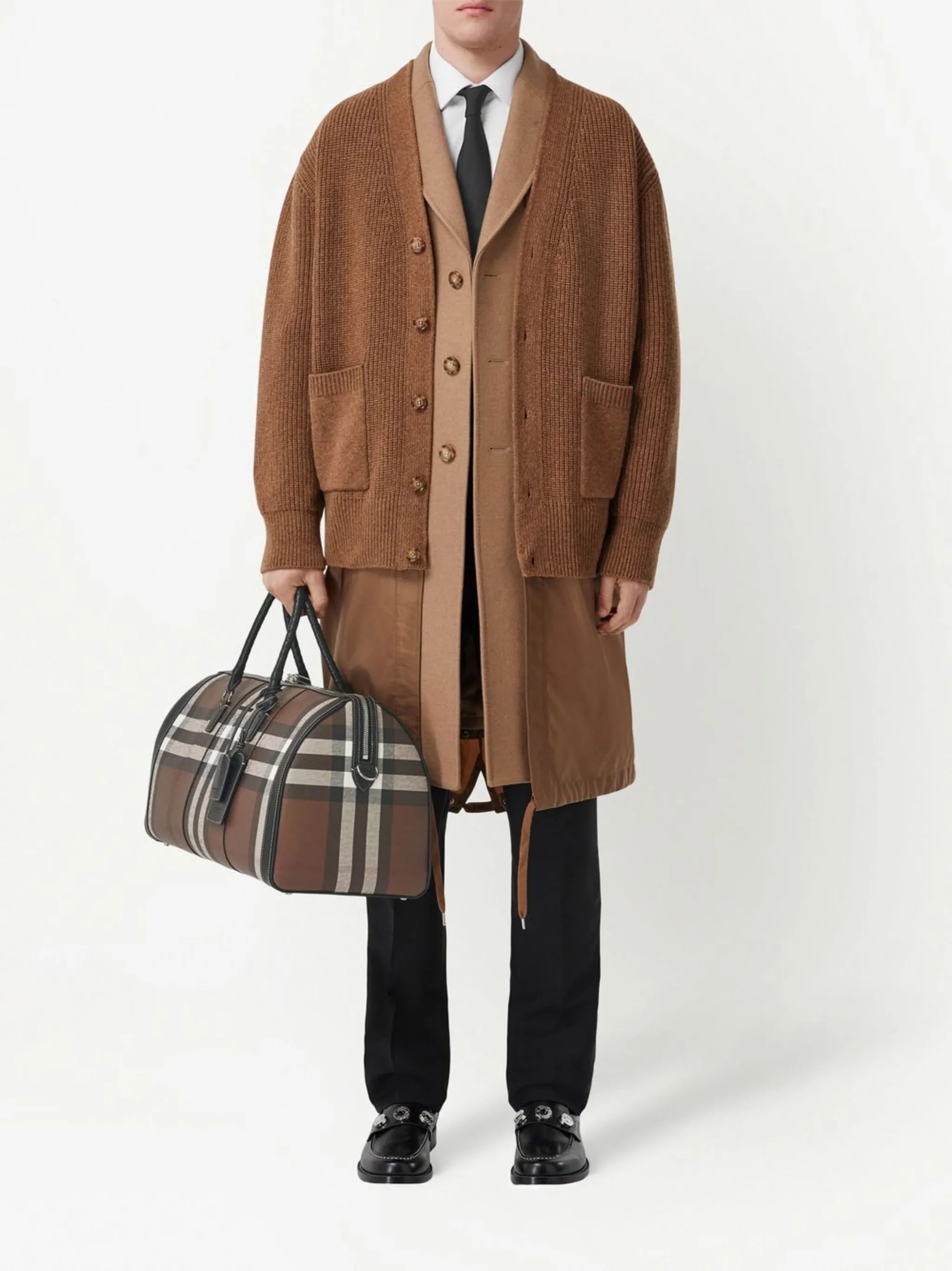 logo detail check holdall