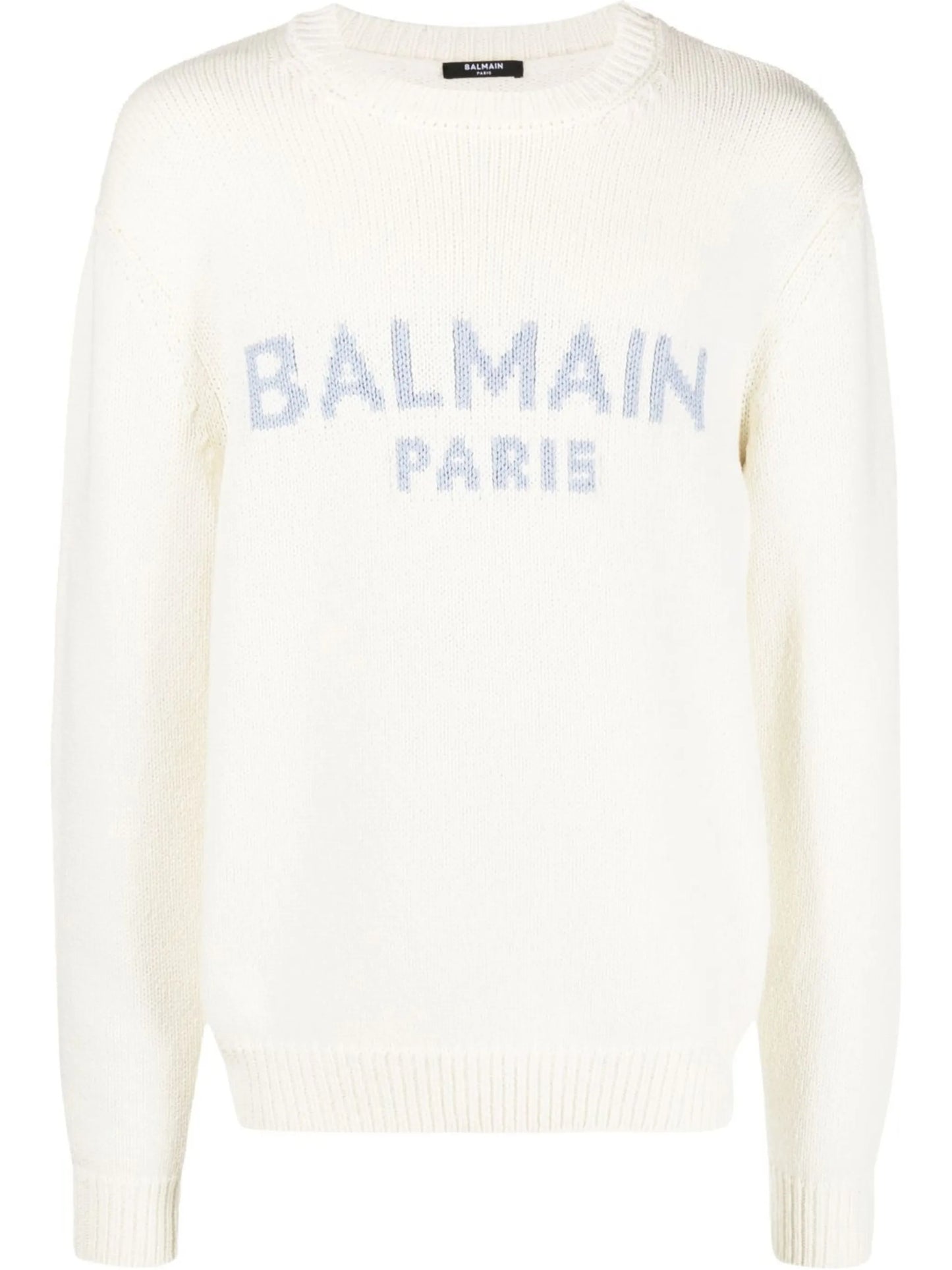 intarsia-knit logo wool jumper