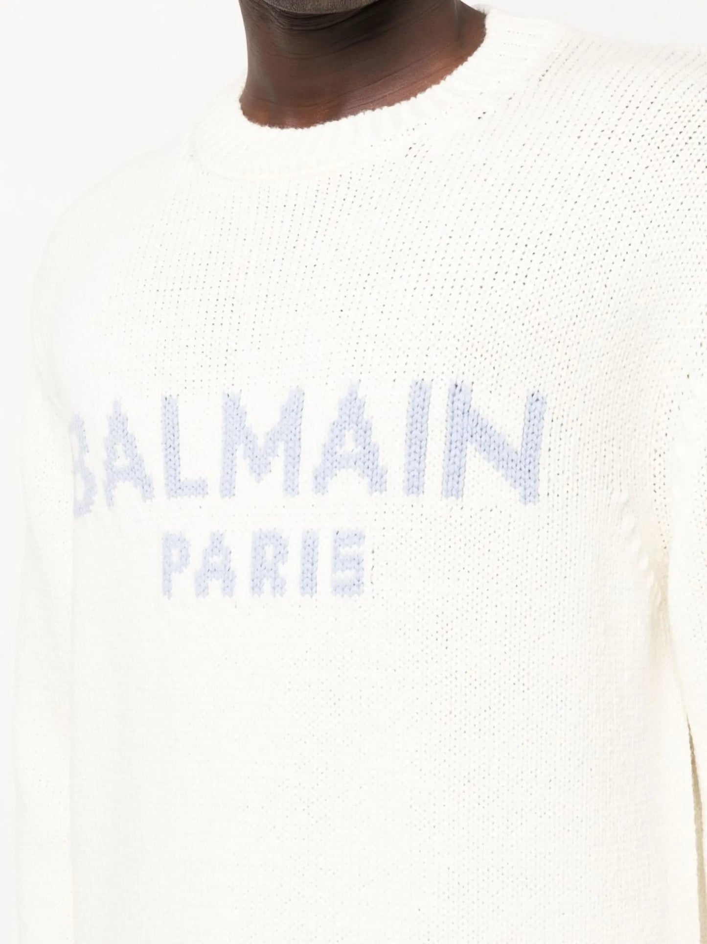 intarsia-knit logo wool jumper