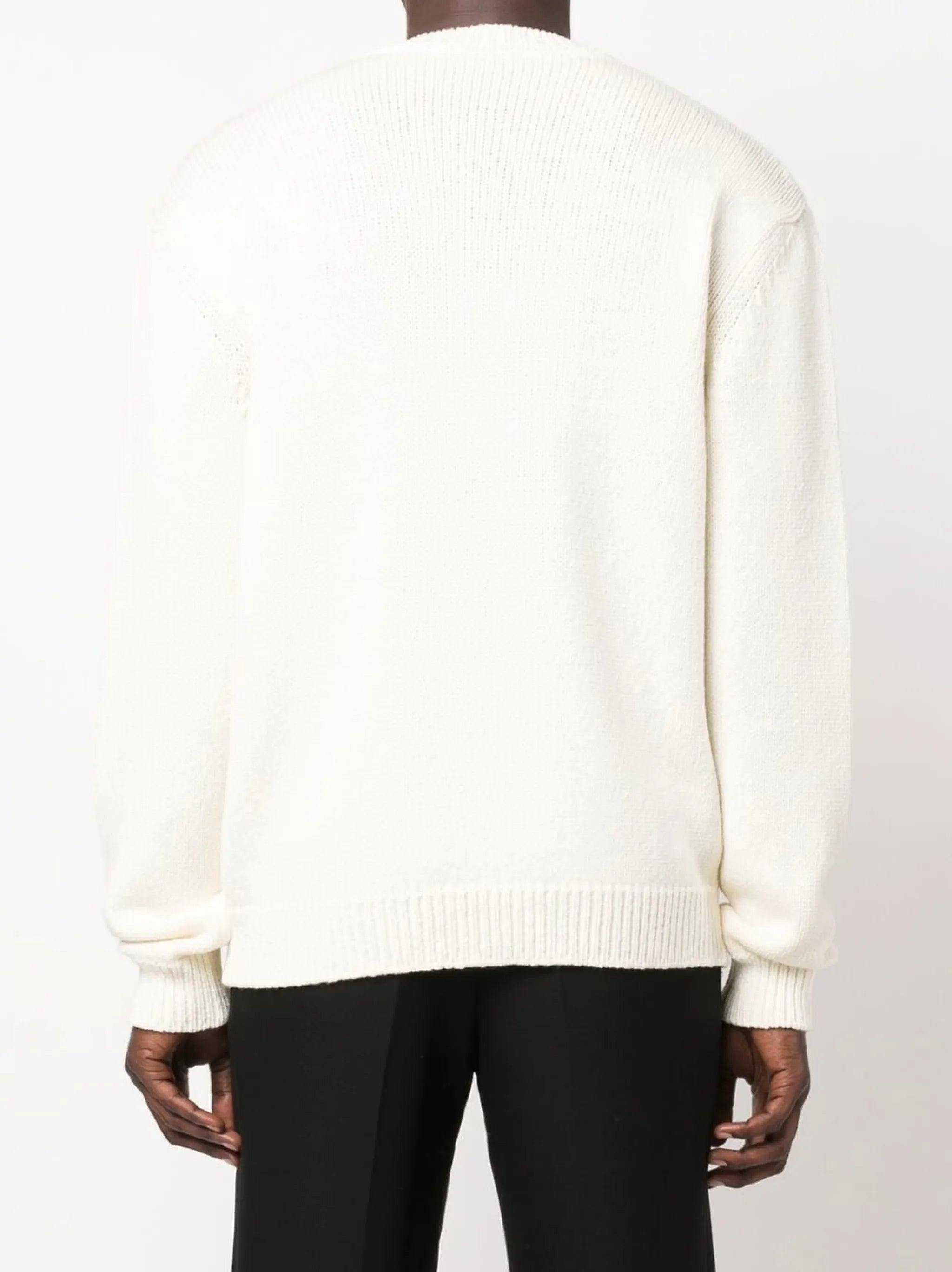 intarsia-knit logo wool jumper