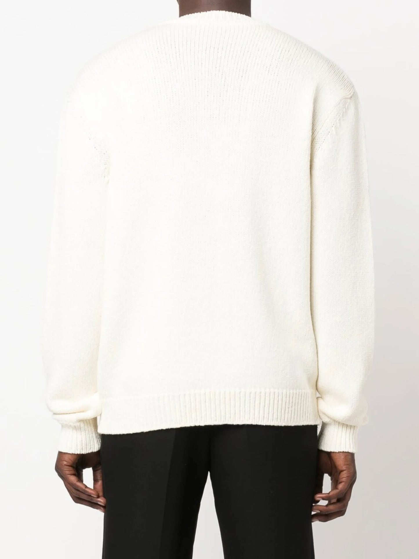 intarsia-knit logo wool jumper