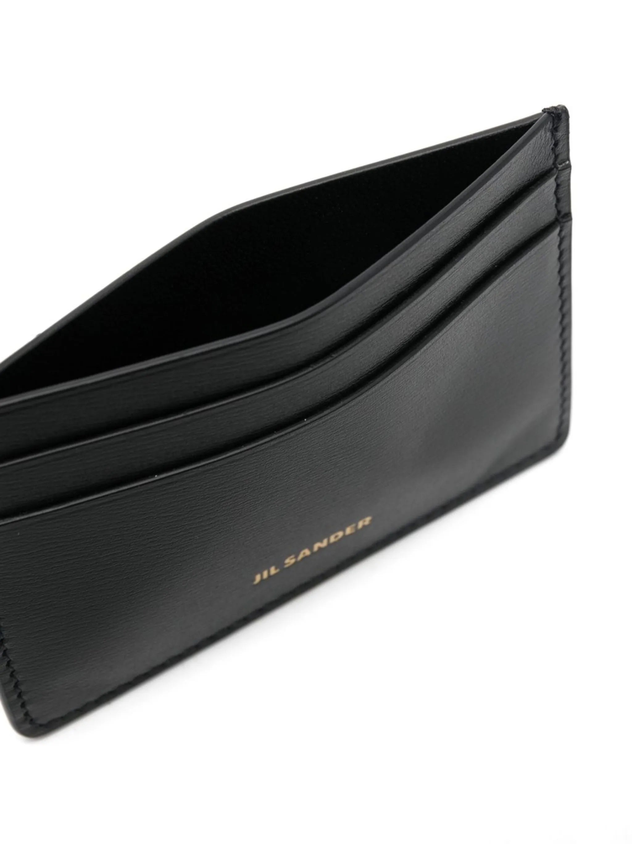 logo-lettering leather cardholder