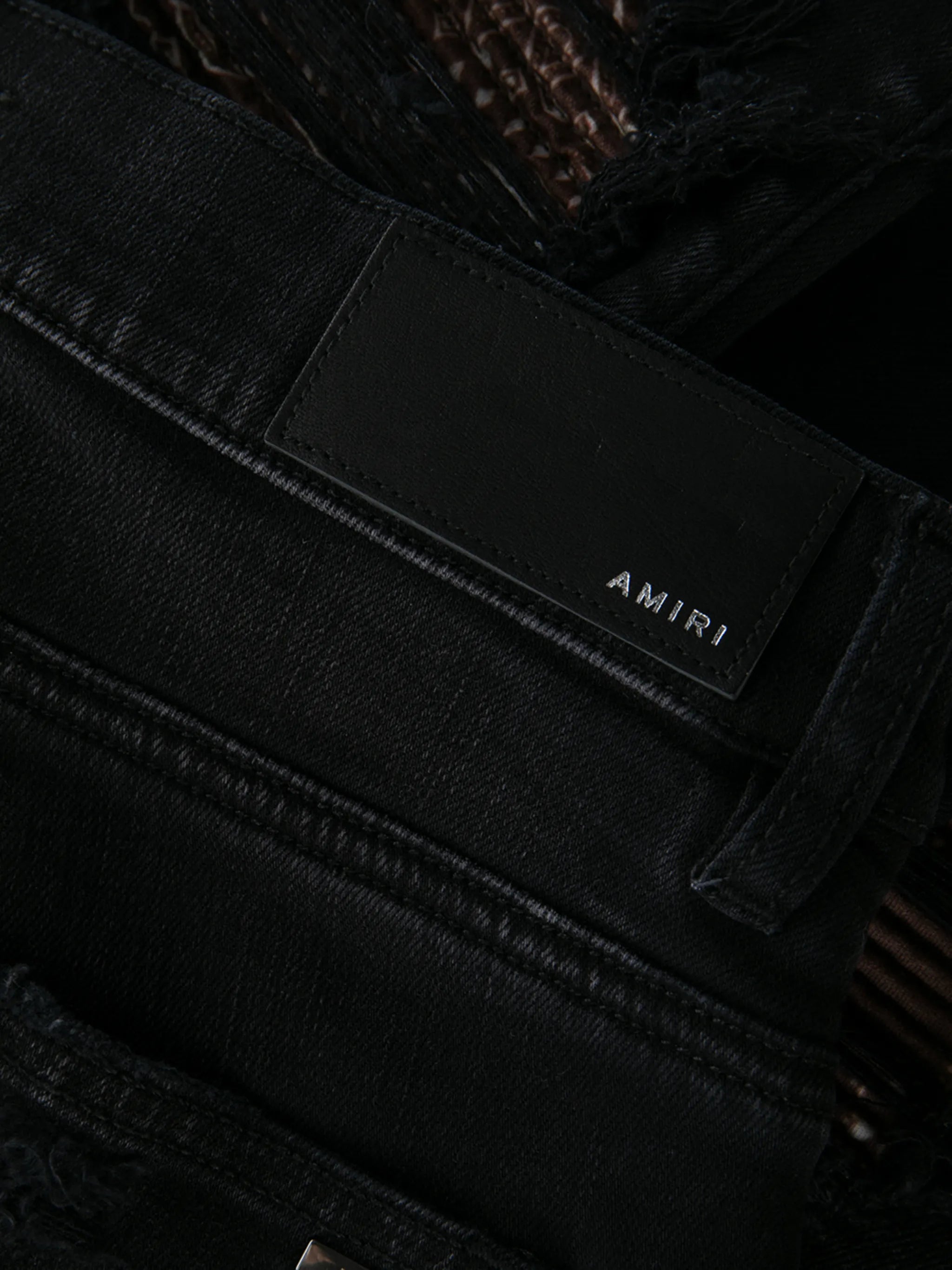 paisley-patch distressed skinny jeans