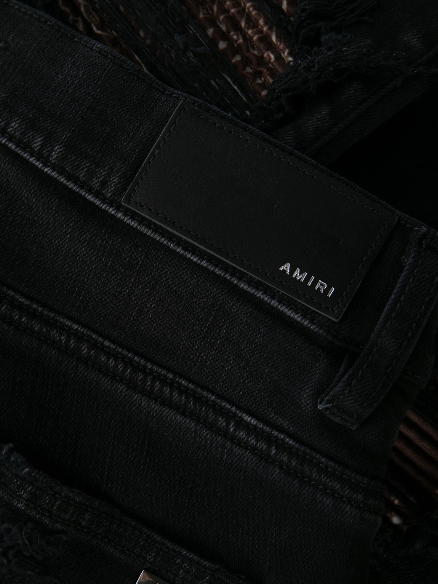 paisley-patch distressed skinny jeans