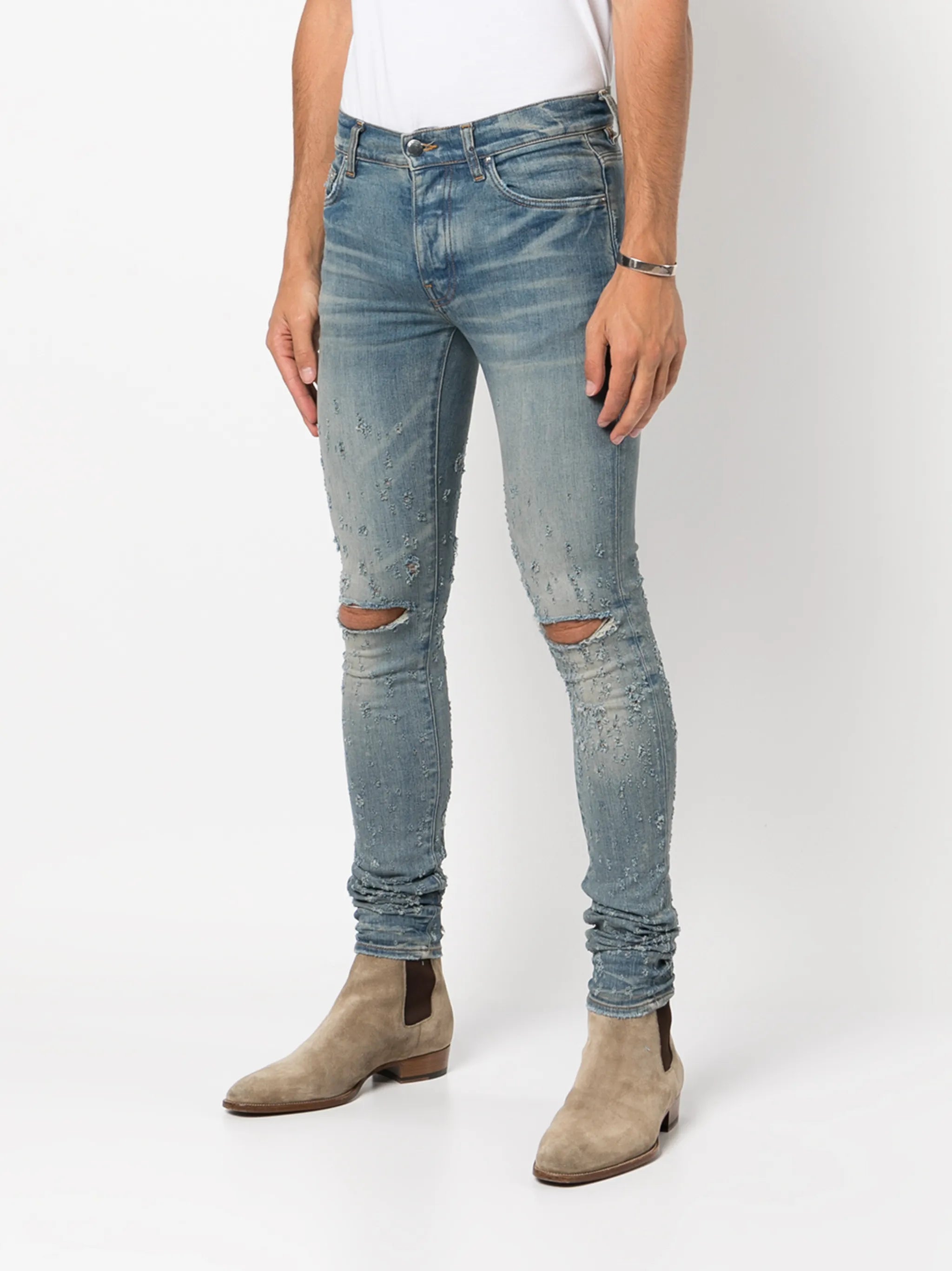 distressed skinny jeans