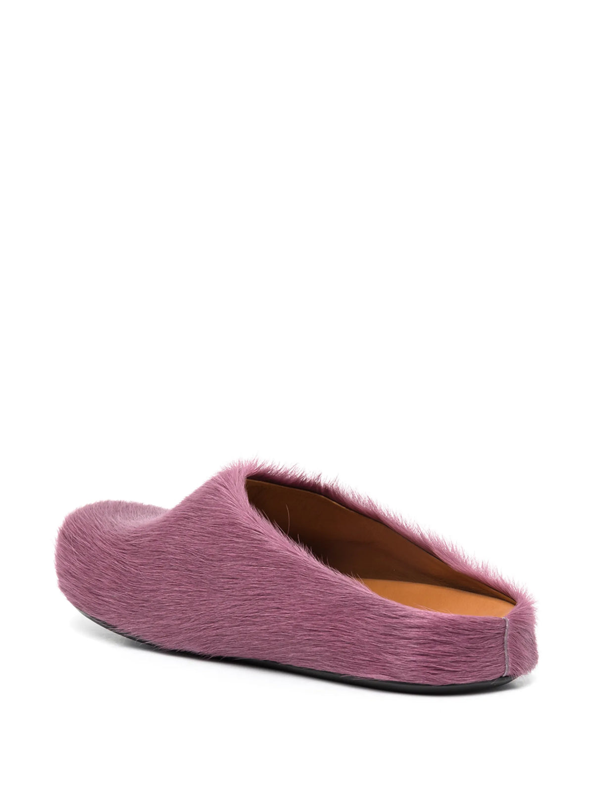 purple long haircalfskin Fussbett sabot