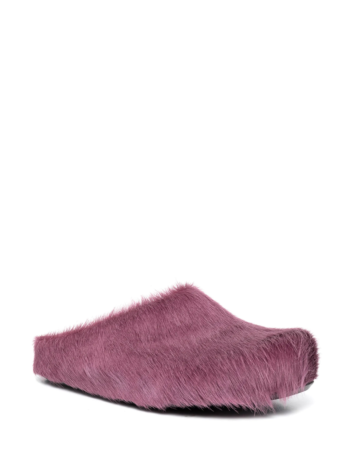 purple long haircalfskin Fussbett sabot