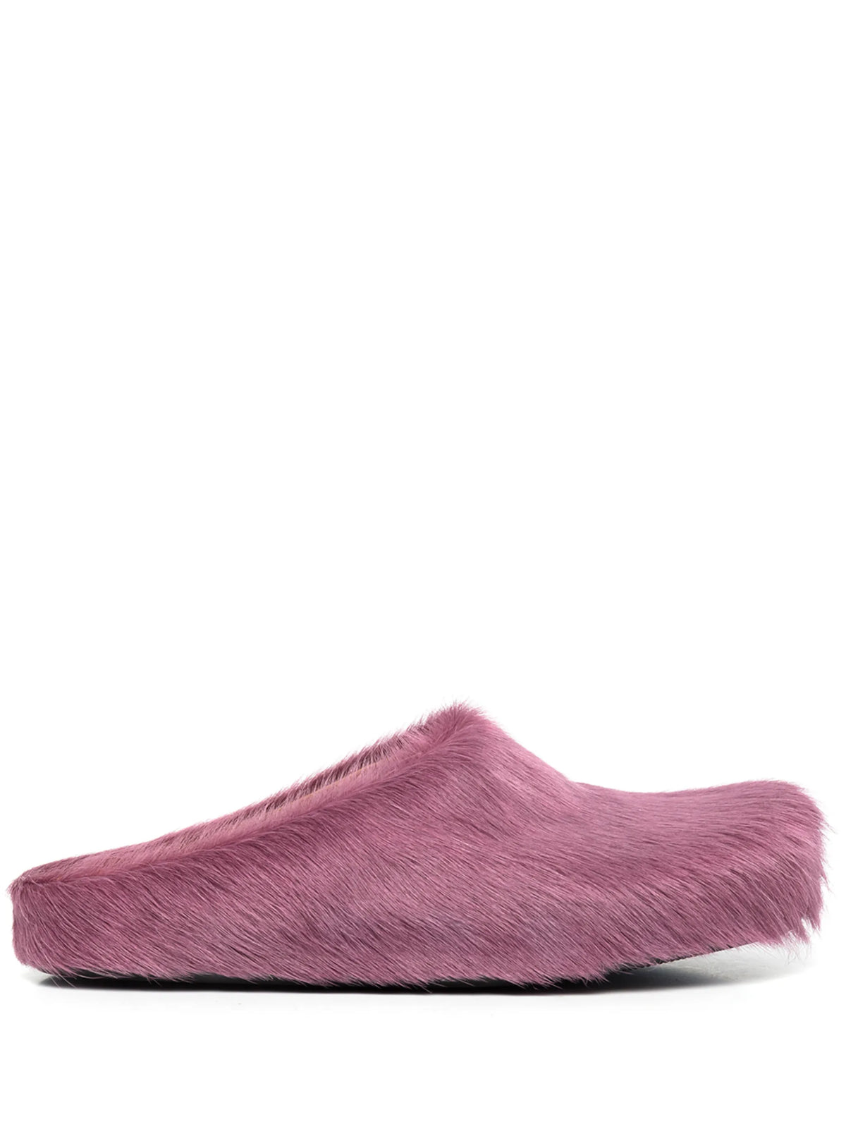 purple long haircalfskin Fussbett sabot