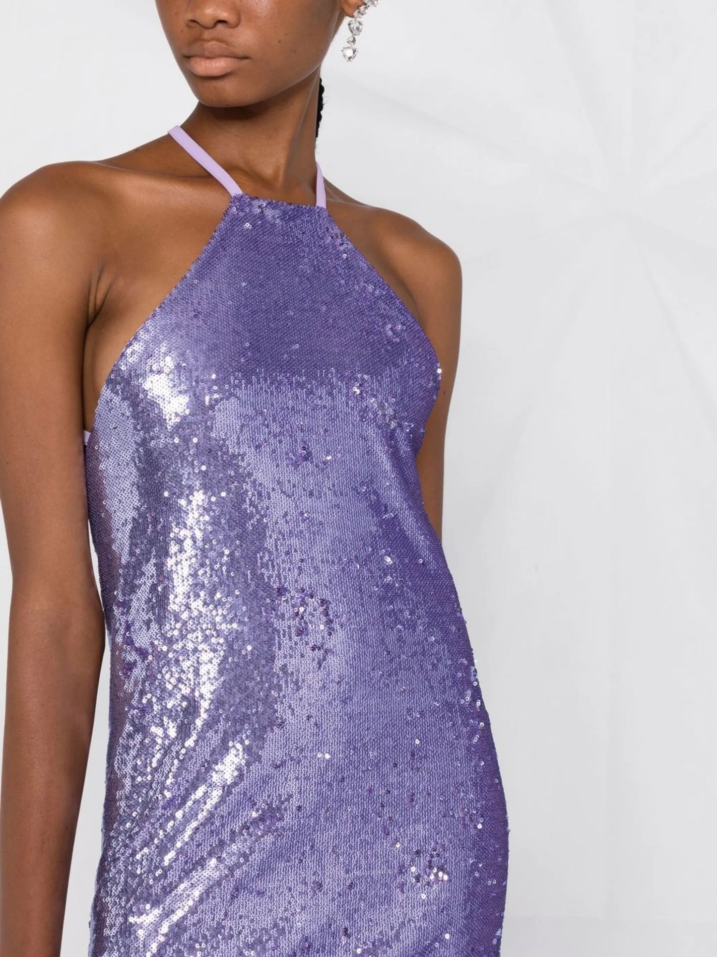sequin-embellished open-back dress